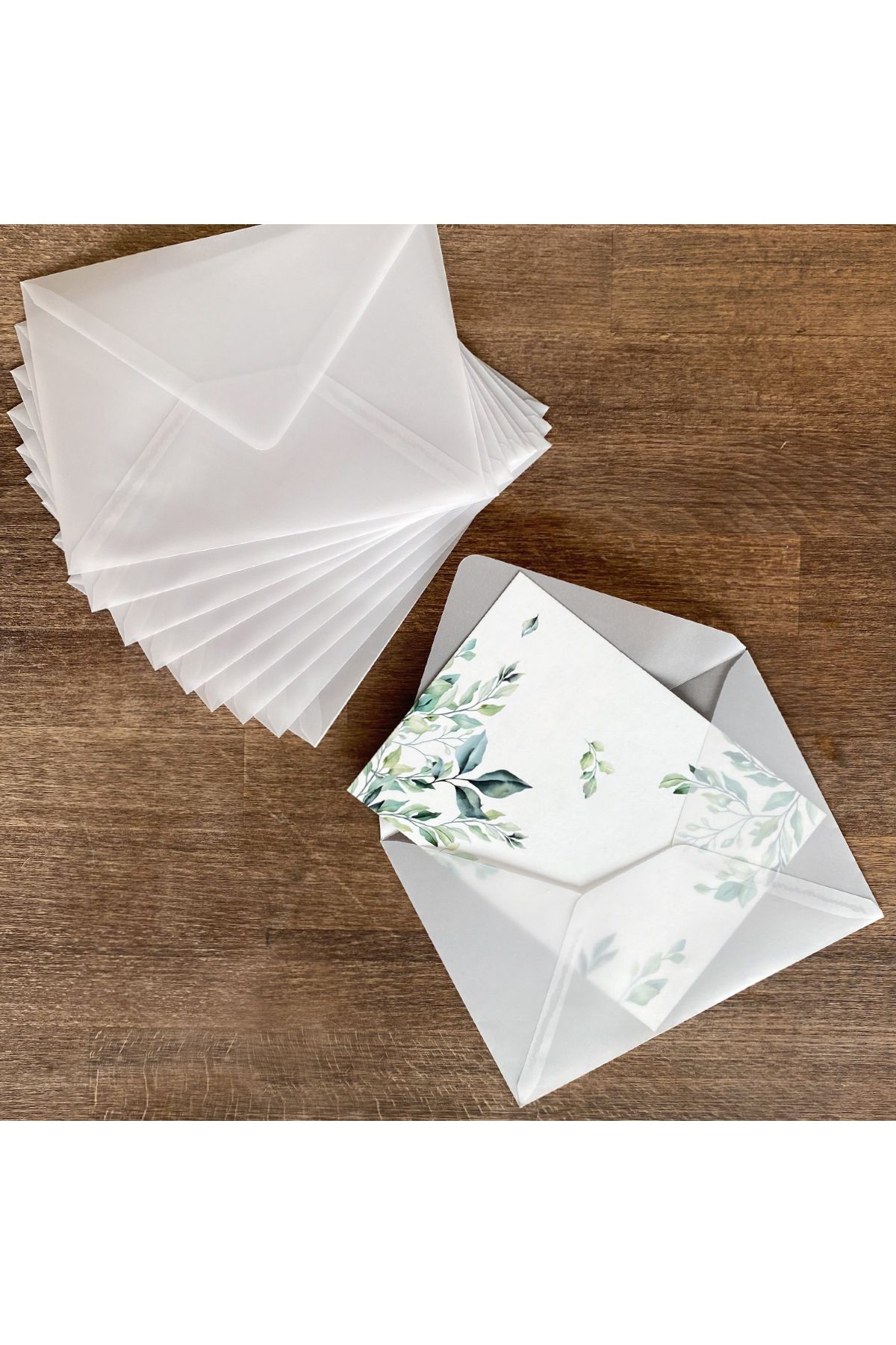 Bimotif Beyaz Transparan Zarf, 13x18 Cm 10 Adet