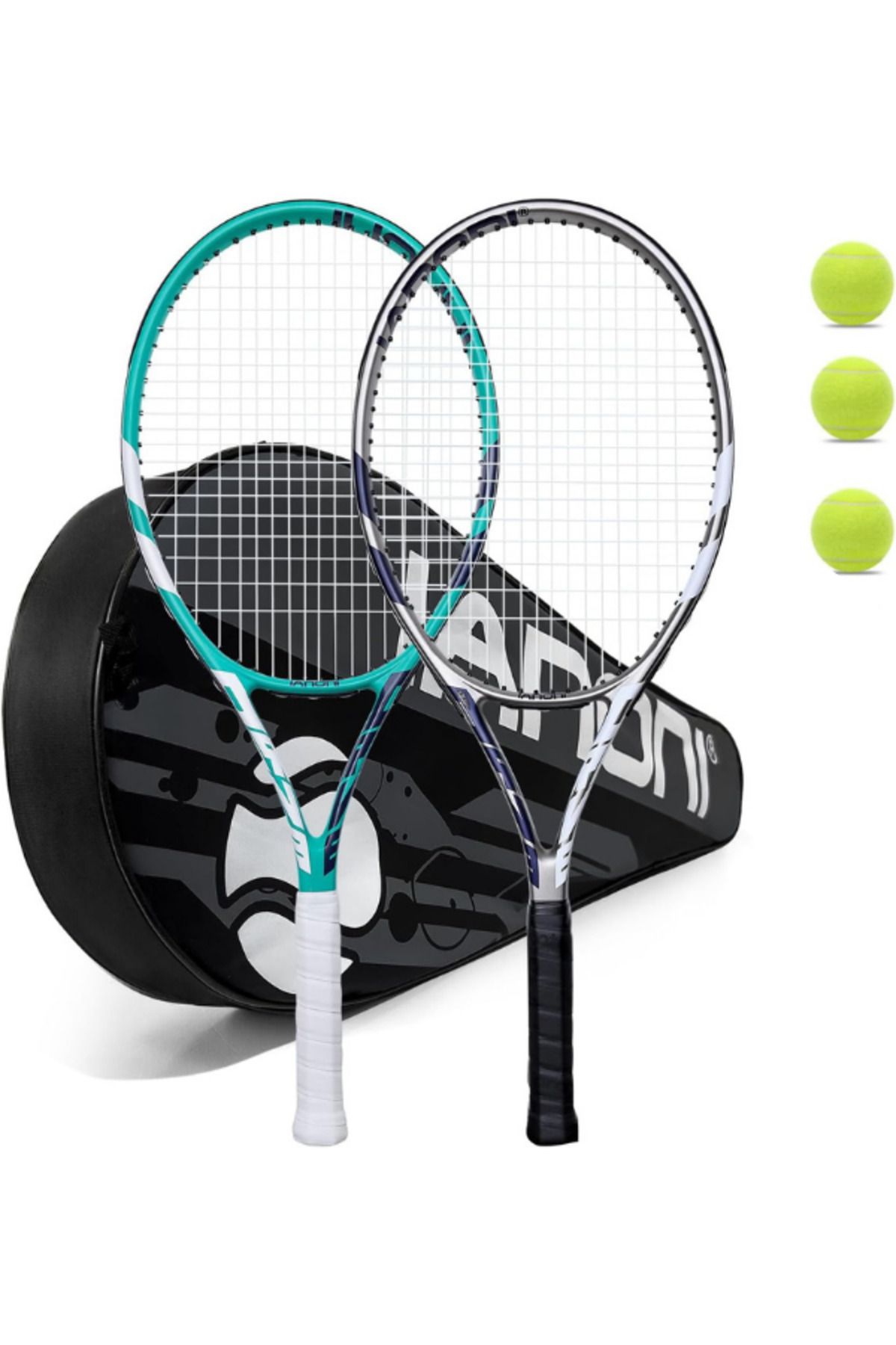 Janissary 27inç Yetişkin Tenis Raketi "1 Adet" ve "3 Adet" Tenis Topu, Deluxe Tenis Çantası
