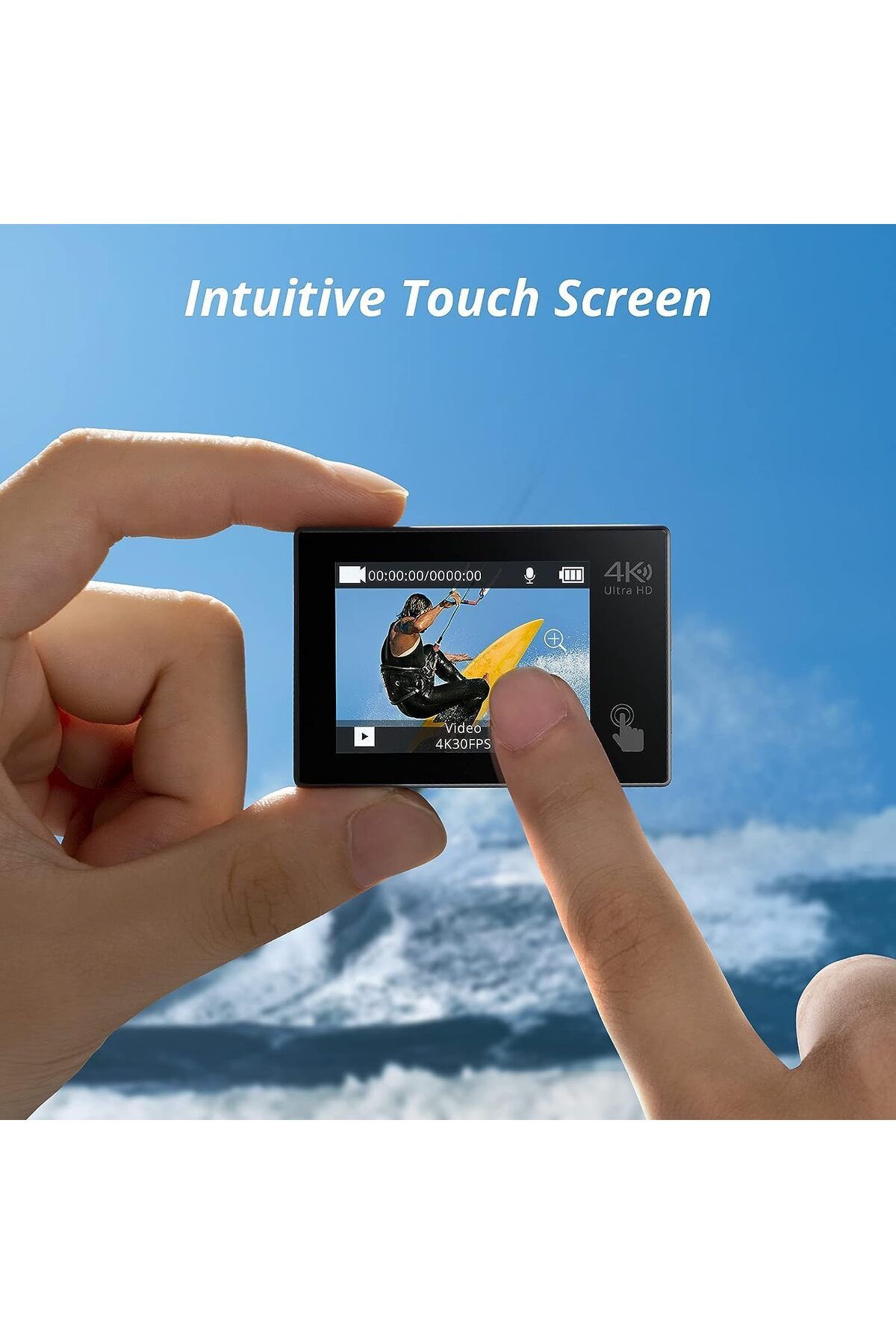 AKASO FRANCO AKASO Brave 4 Pro Action Cam 4K 40M con Scheda di Memoria U3 da 64GB, Touch Screen, 5x Zoom