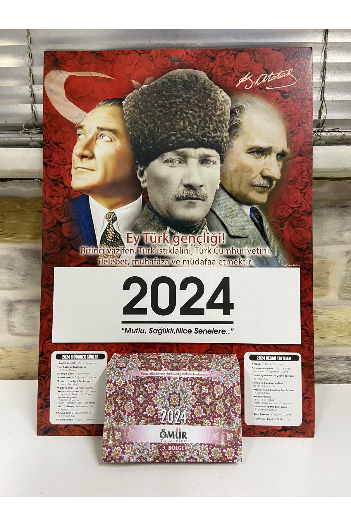 Genel Markalar Atatürk Kartonlu Takvim Ömür Yapraklı 3.Bölge 2024