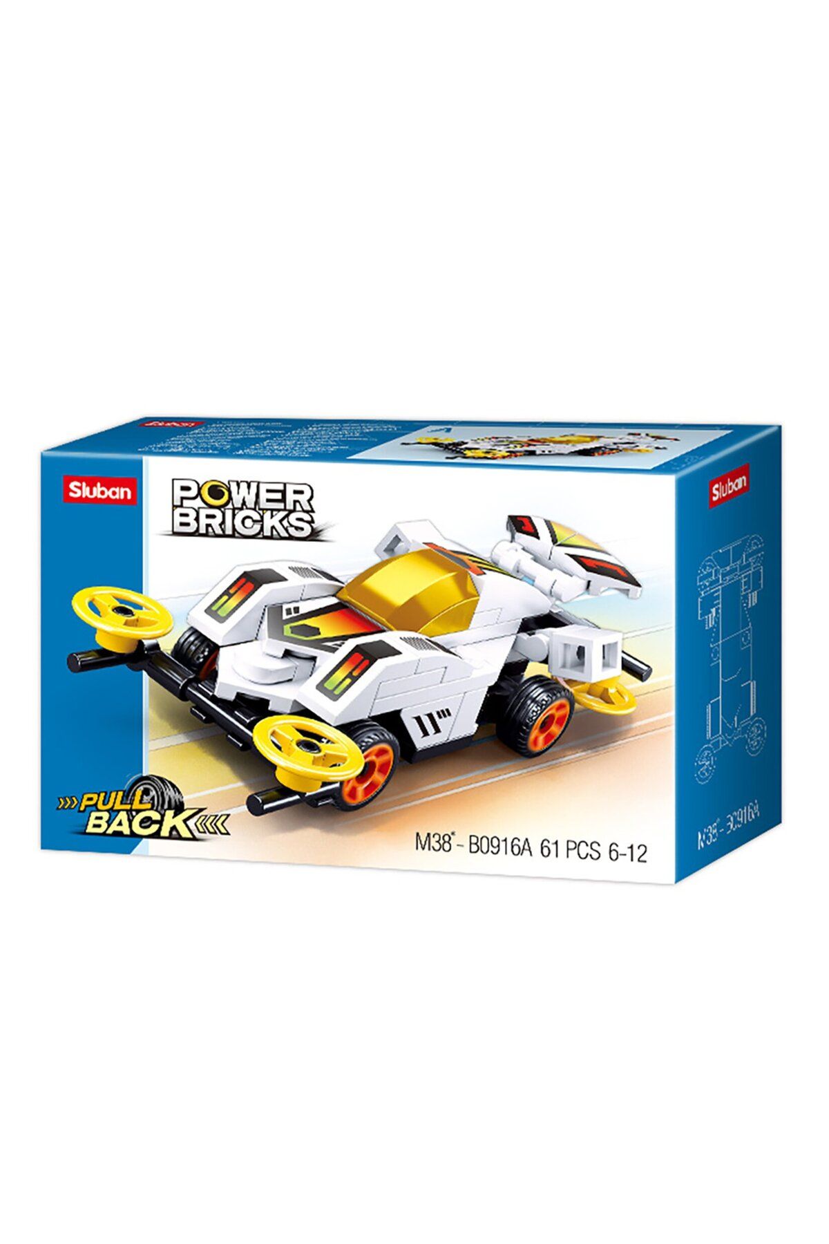 Sluban Lego 61 Parça Sluban Power Bricks Beyaz Spor Araba