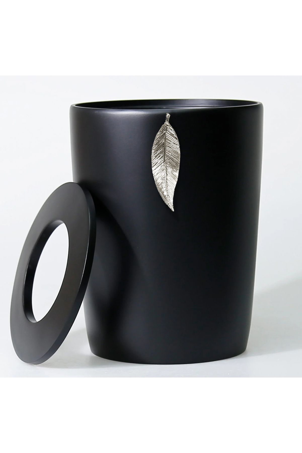 Selim Leaf Çöp Kovası Siyah-gümüş