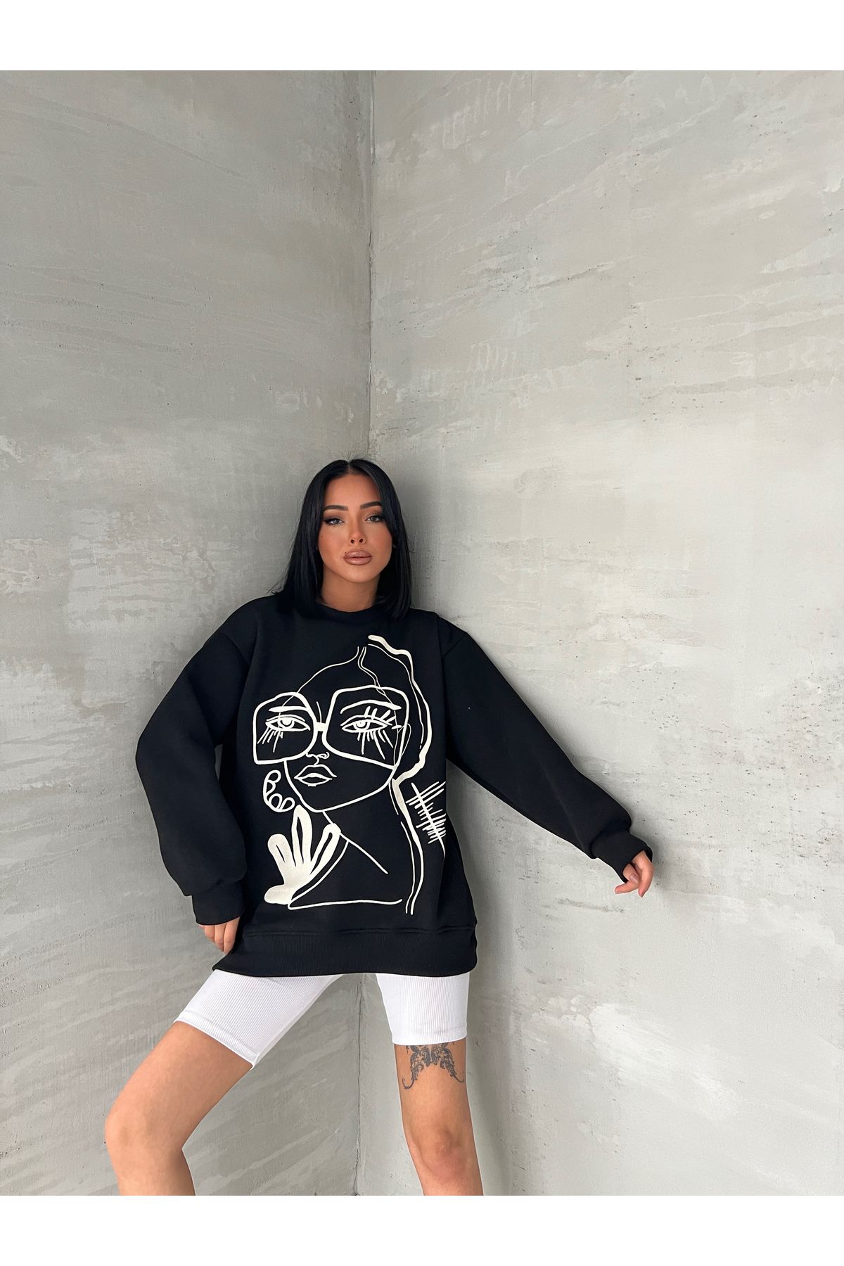 Fiori Yüz Baskılı Sweatshirt