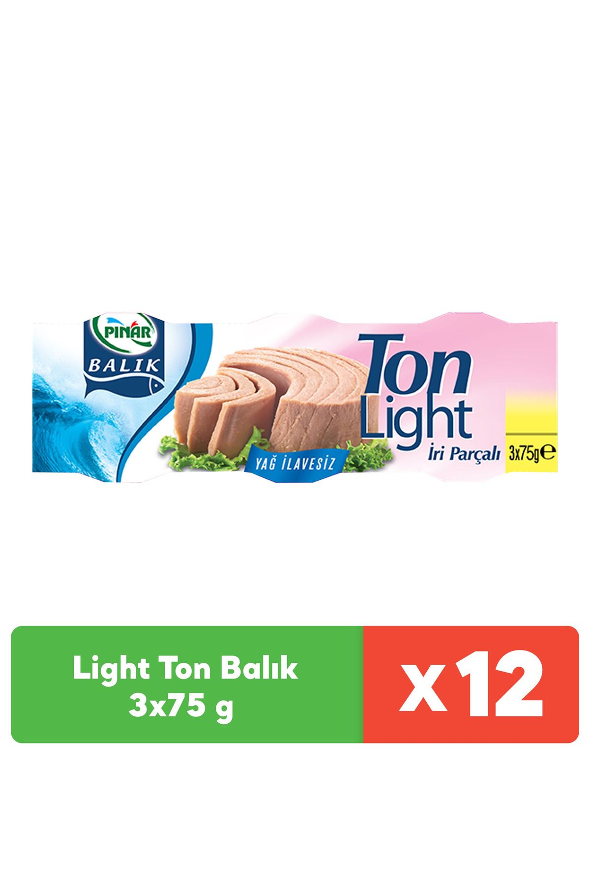 Pınar Light Ton Balık 3x75 g x 12 Adet