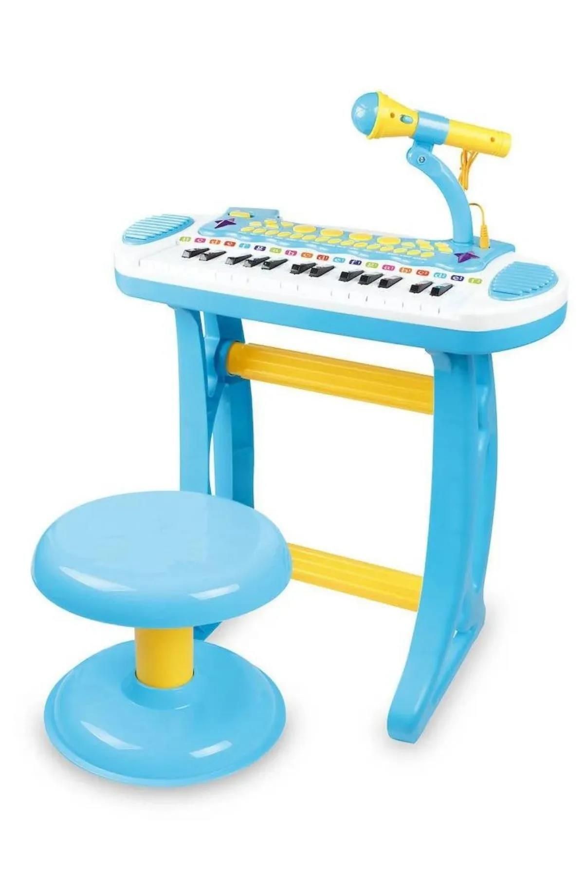 Peda Toy 24 Tuşlu Mini Piyano Seti Mikrofonlu Piyano Tabureli