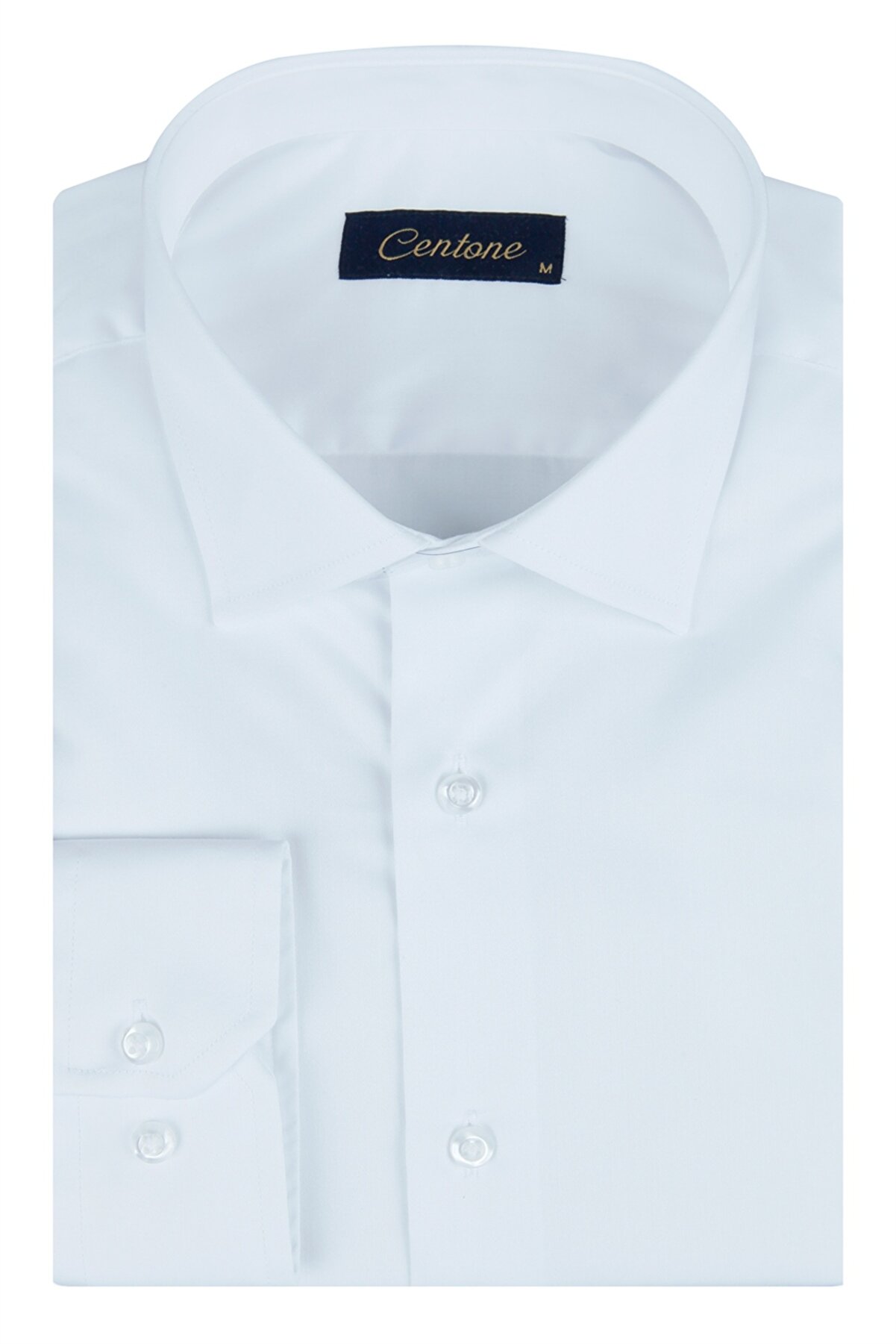 Centone Beyaz Comfort Fit Uzun Kol Gömlek