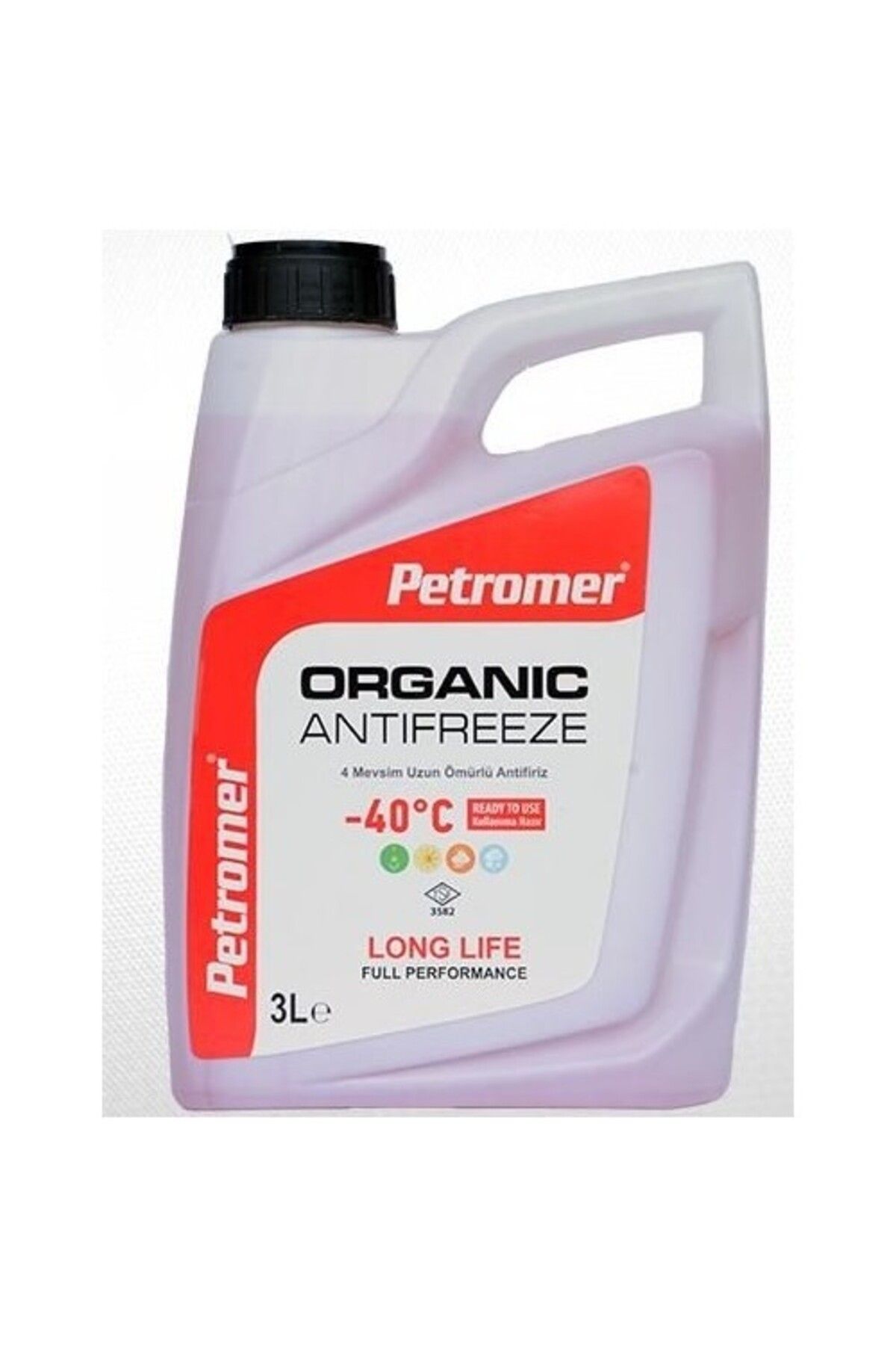 PETROMER Organic Antifiriz -40 Kırmızı 3 Litre (KULLANIMA HAZIR) 4 Mevsim