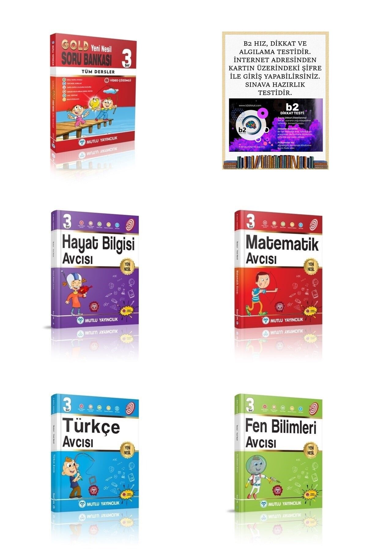 Mutlu Yayıncılık Mutlu Yayınları 3.sınıf Avcı 4'lü Set Ve B2 Dikkat Testi