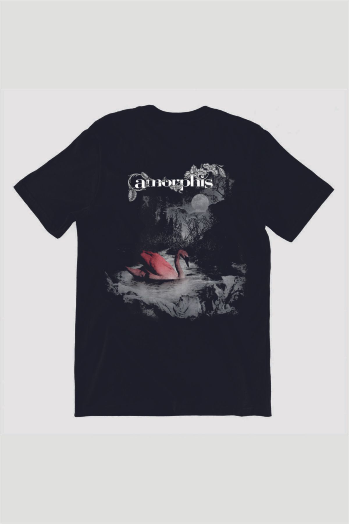 StüdyoÜmitTişört Unisex Siyah Amorphis Metal Band Baskılı Penye T-Shirt