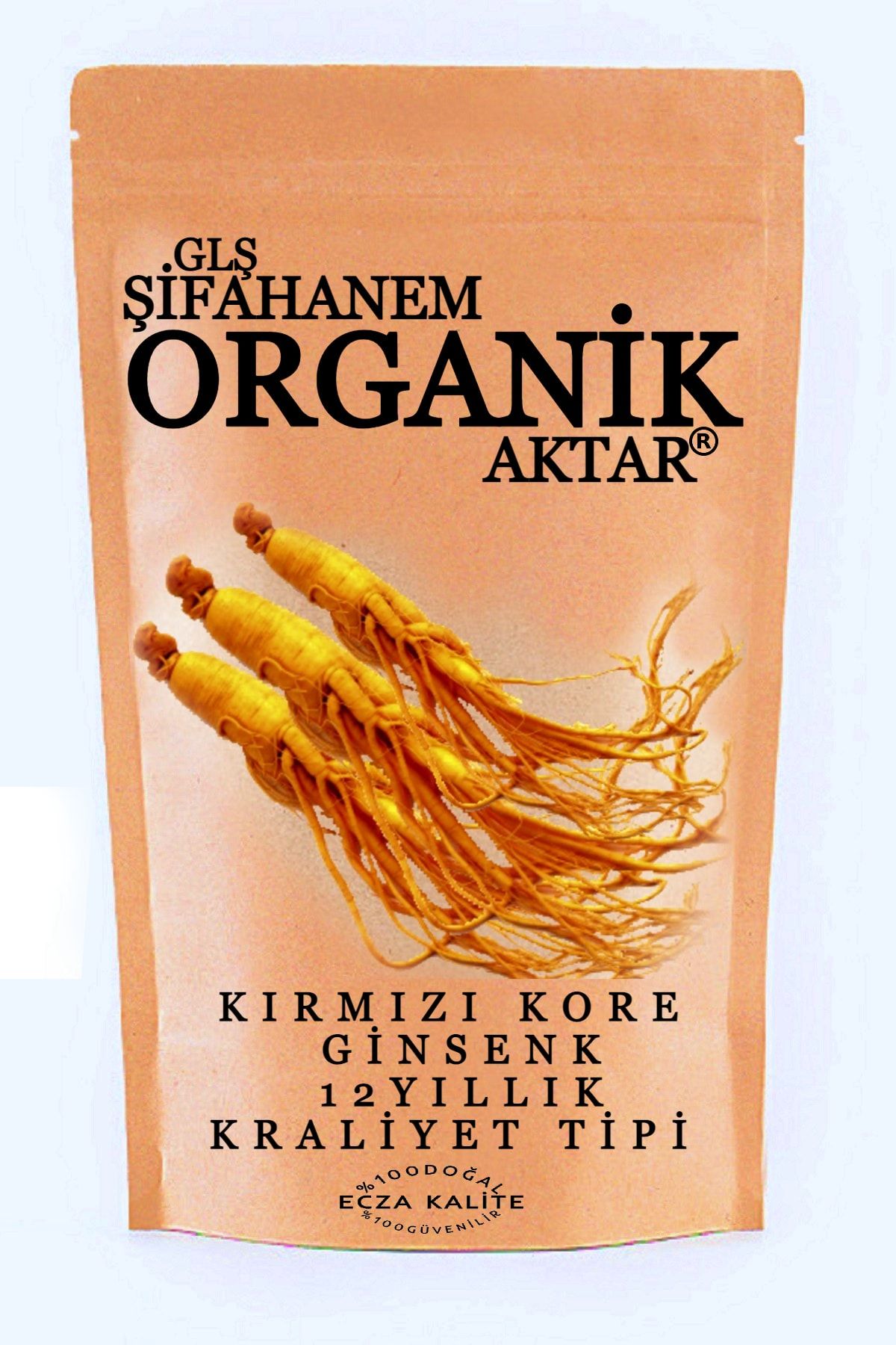 GLŞ ŞİFAHANEM ORGANİK AKTAR Ginsenk Ginseng Kırmızı Kore Kraliyet Tipi 12 Yıllık 75 gr