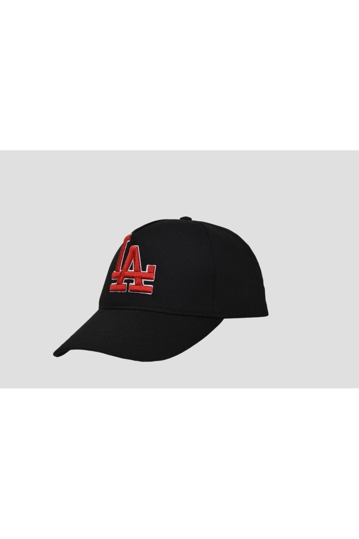 Nacar La Los Angeles Unisex Siyah Şapka Özel Kırmızı Nakış