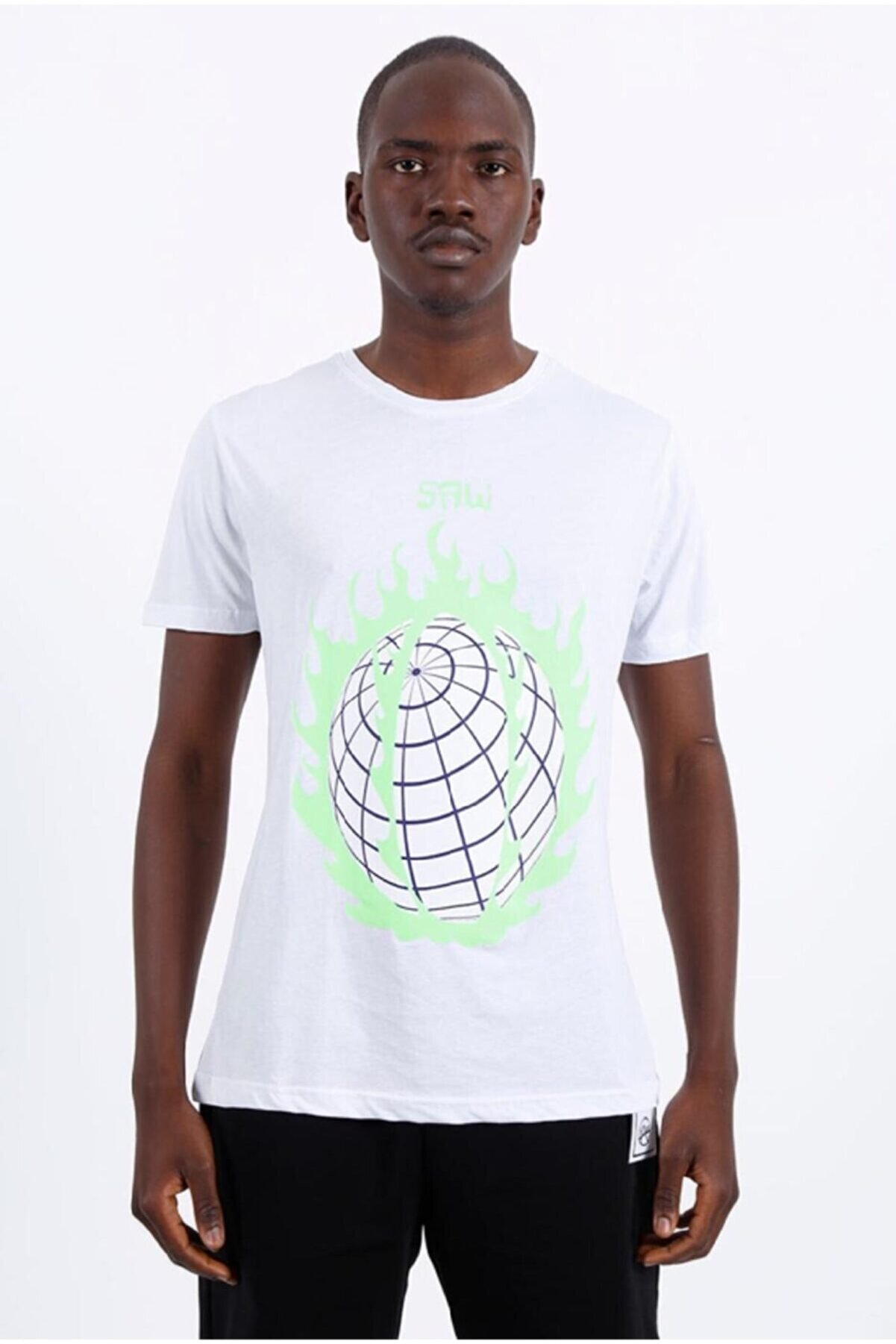 Flame Store Erkek Beyaz Flame Earth T-shirt