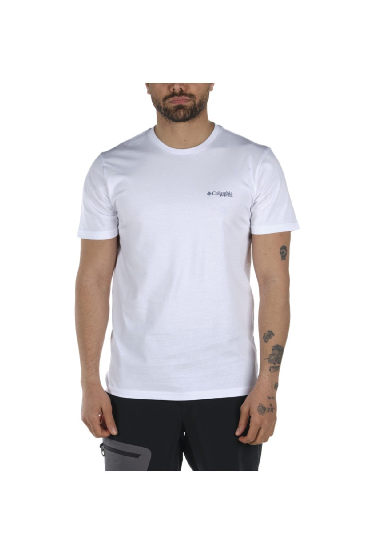 Columbia Erkek Beyaz Pfg Silhouette Series Marlin Kısa Kollu T-shirt