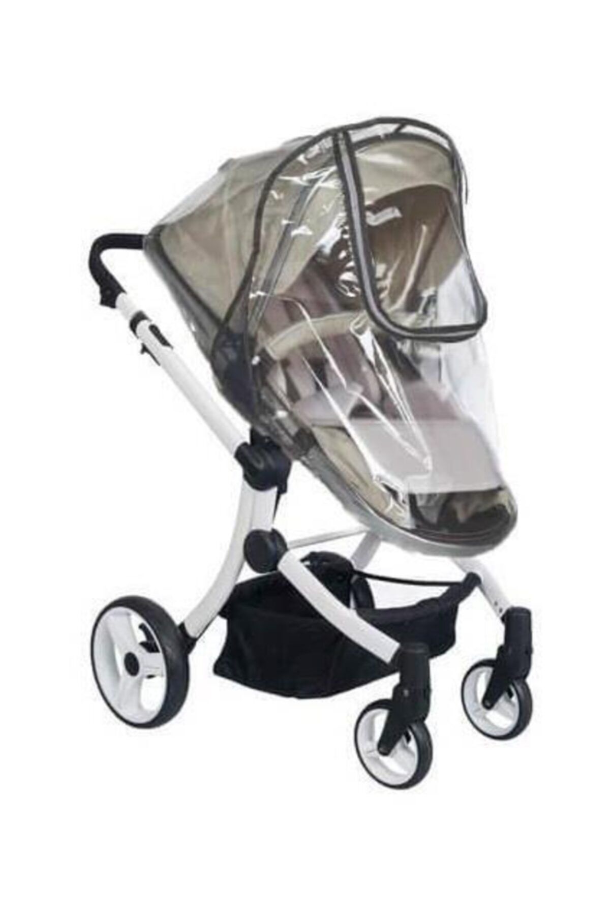 Baby Force Travel Sistem / Çift Yönlü Bebek Arabası Fermuarlı Yağmurluk Siyah