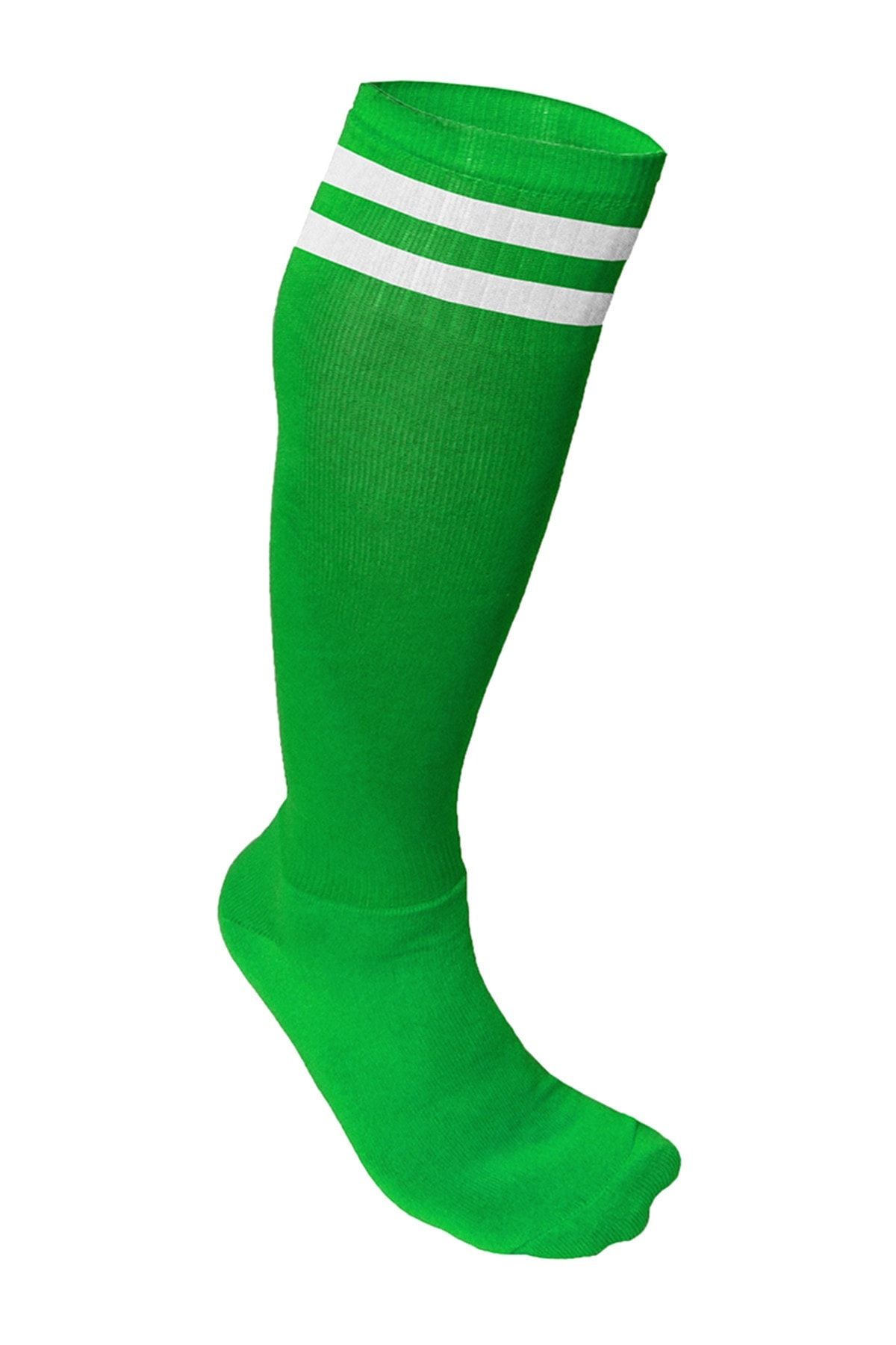 Nacar Süper Futbol Tozluğu-çorabı Yeşil Beyaz