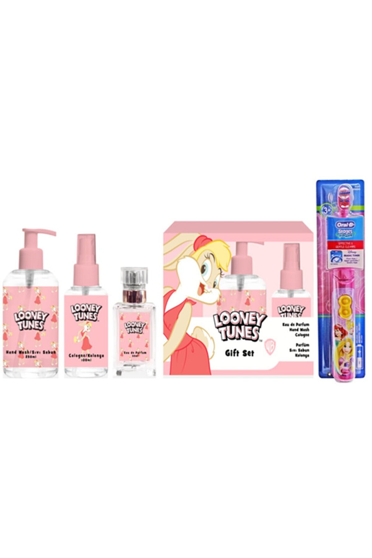 Rebul Kız Çocuk Parfüm Seti 3'lü Looney Tunes + Oral-b Kız Çocuk Prenses Pilli Diş Fırçası
