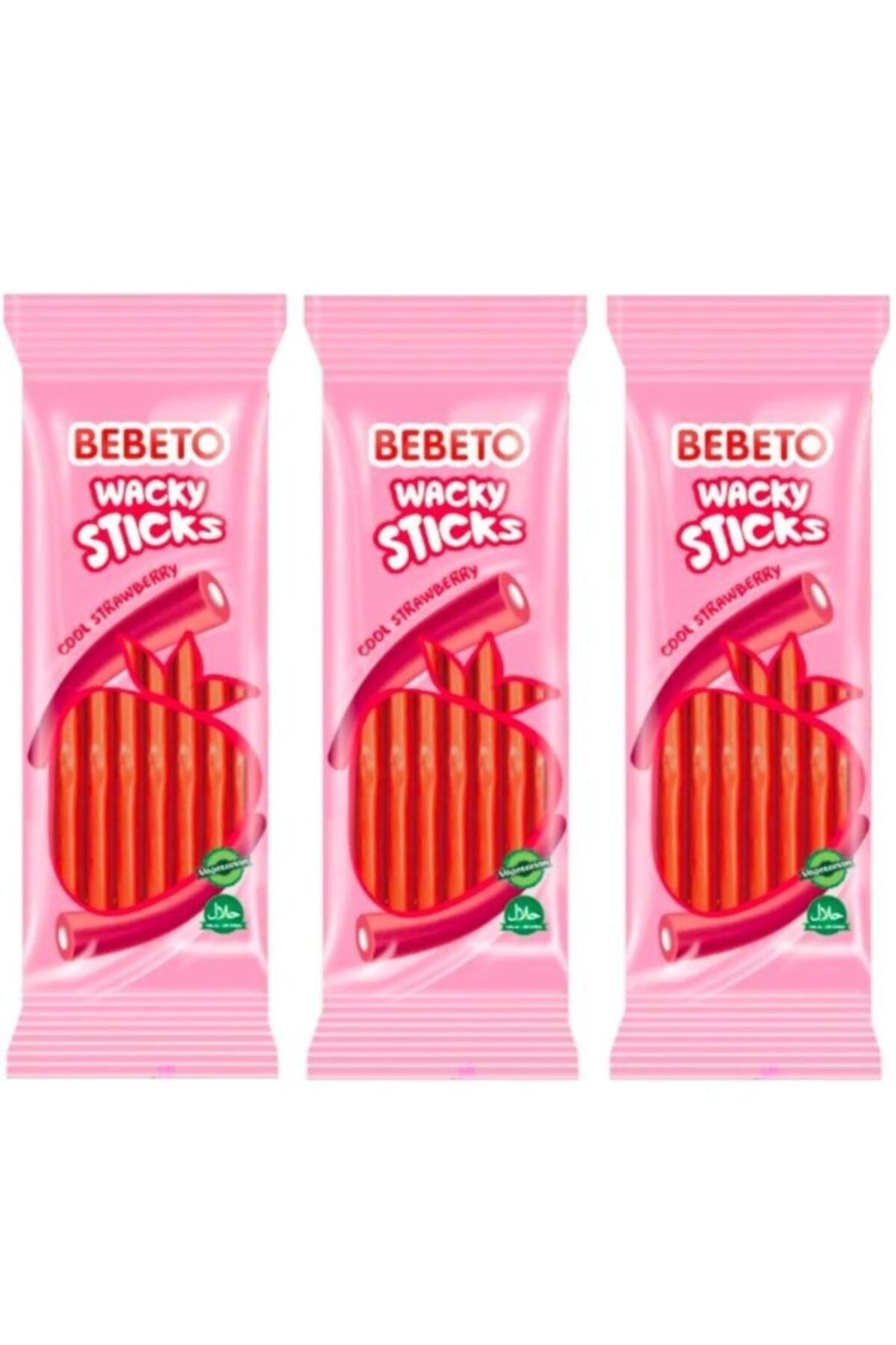BEBETO Wacky Sticks Cool Strawberry 3 X 175 G
