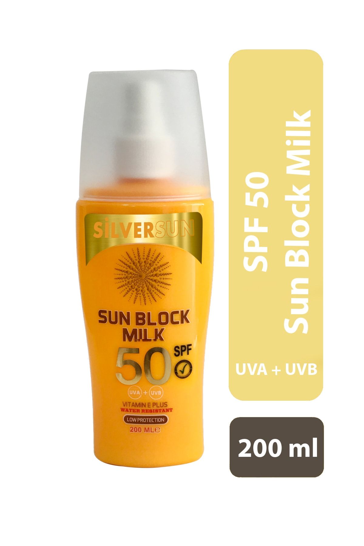 Silversun Sun Block Milk Spf 50 Uva+uvb Vitamin E Plus 200 ml