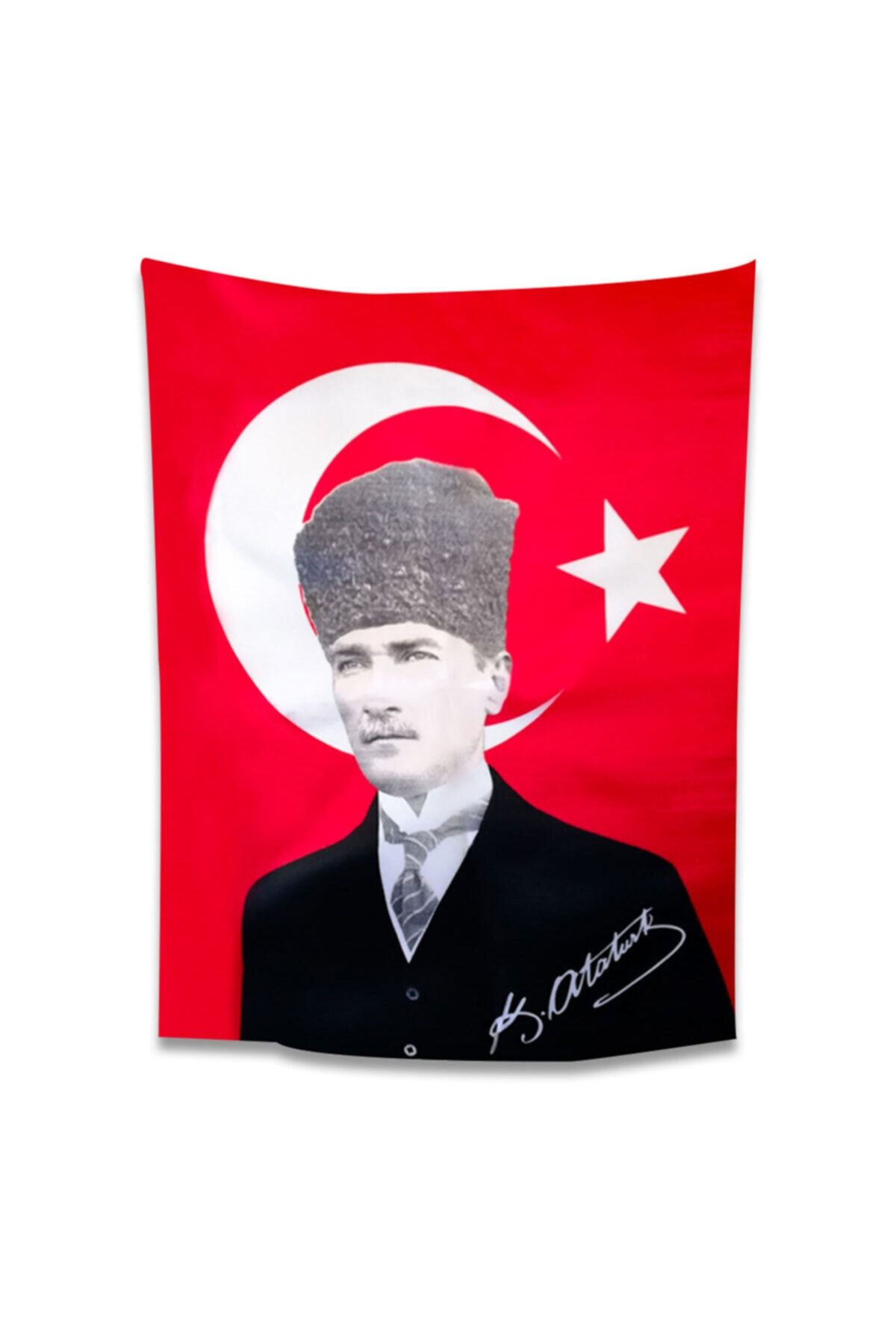 Vagonik Türk Bayrağı+kalpaklı Atatürk Bayrağı 50x75 cm