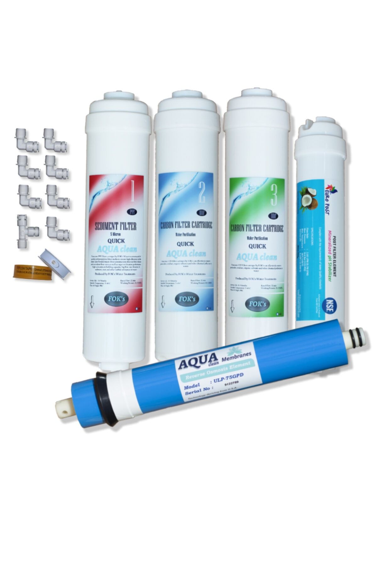Aqua Clean Inline Kapalı Kasa Tüm Su Arıtma Cihazlarına Uyumlu 5'li Filtre Takımı