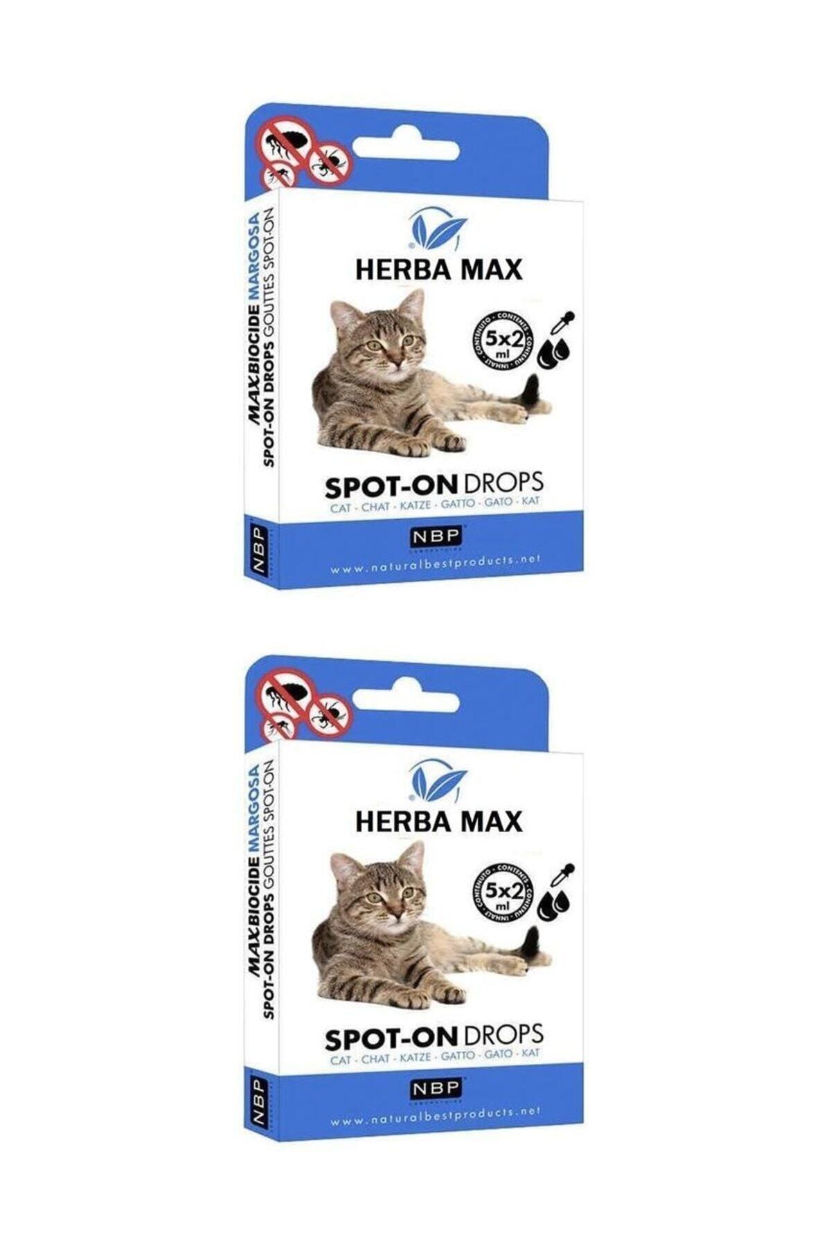 Herba Max Bitkisel Kedi Bit, Pire, Ense Damlası Dış Parazit 5x2 ml - 2 Adet