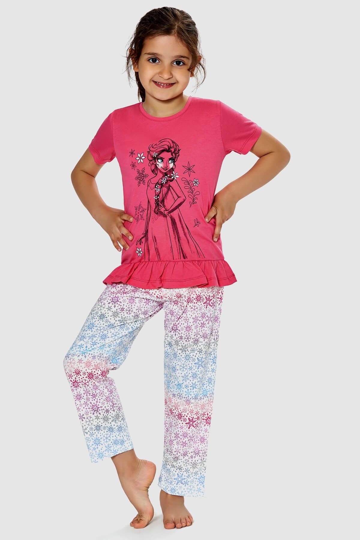 Frozen Lisanslı Kız Çocuk Pijama Takımı