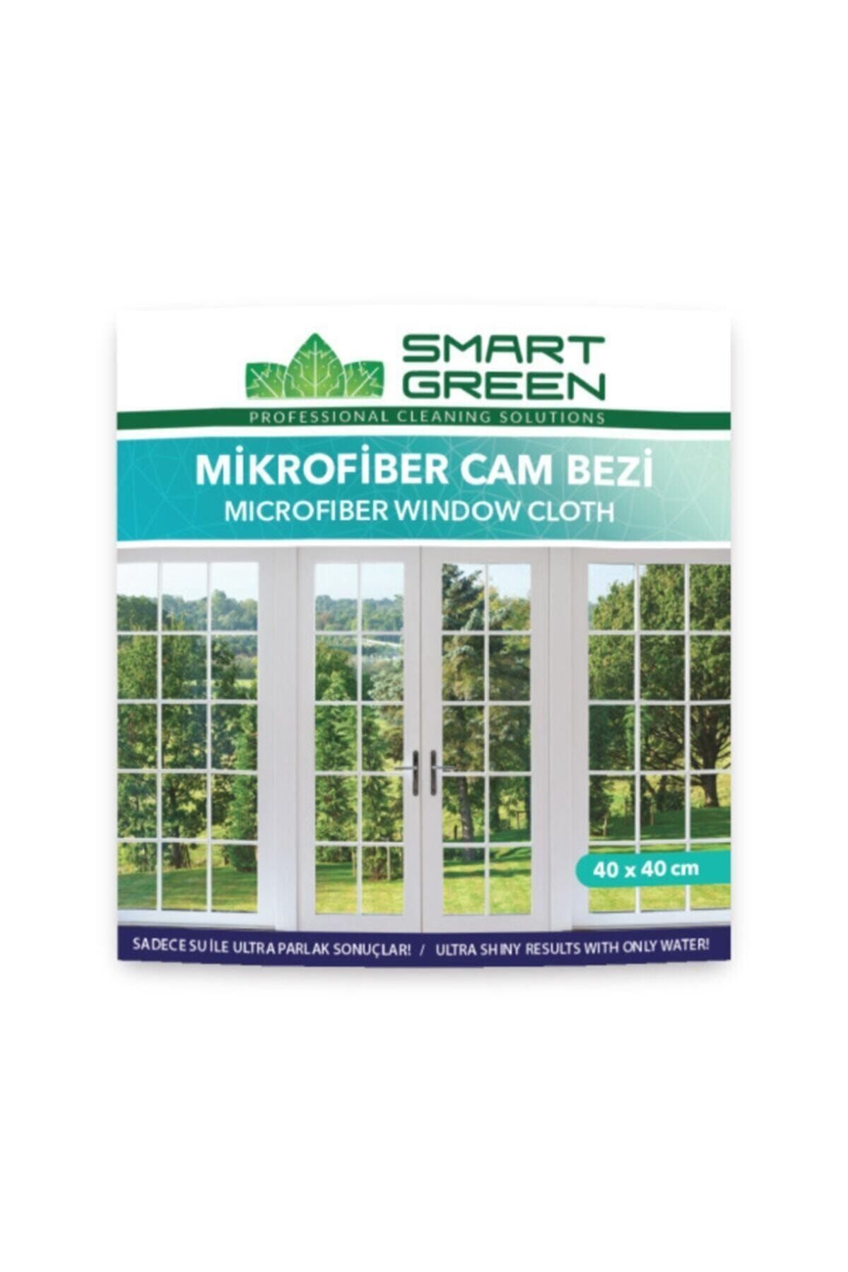 GreenFarma Smart Green Microfiber Kalın Cam Temizlik Bezi 40×40