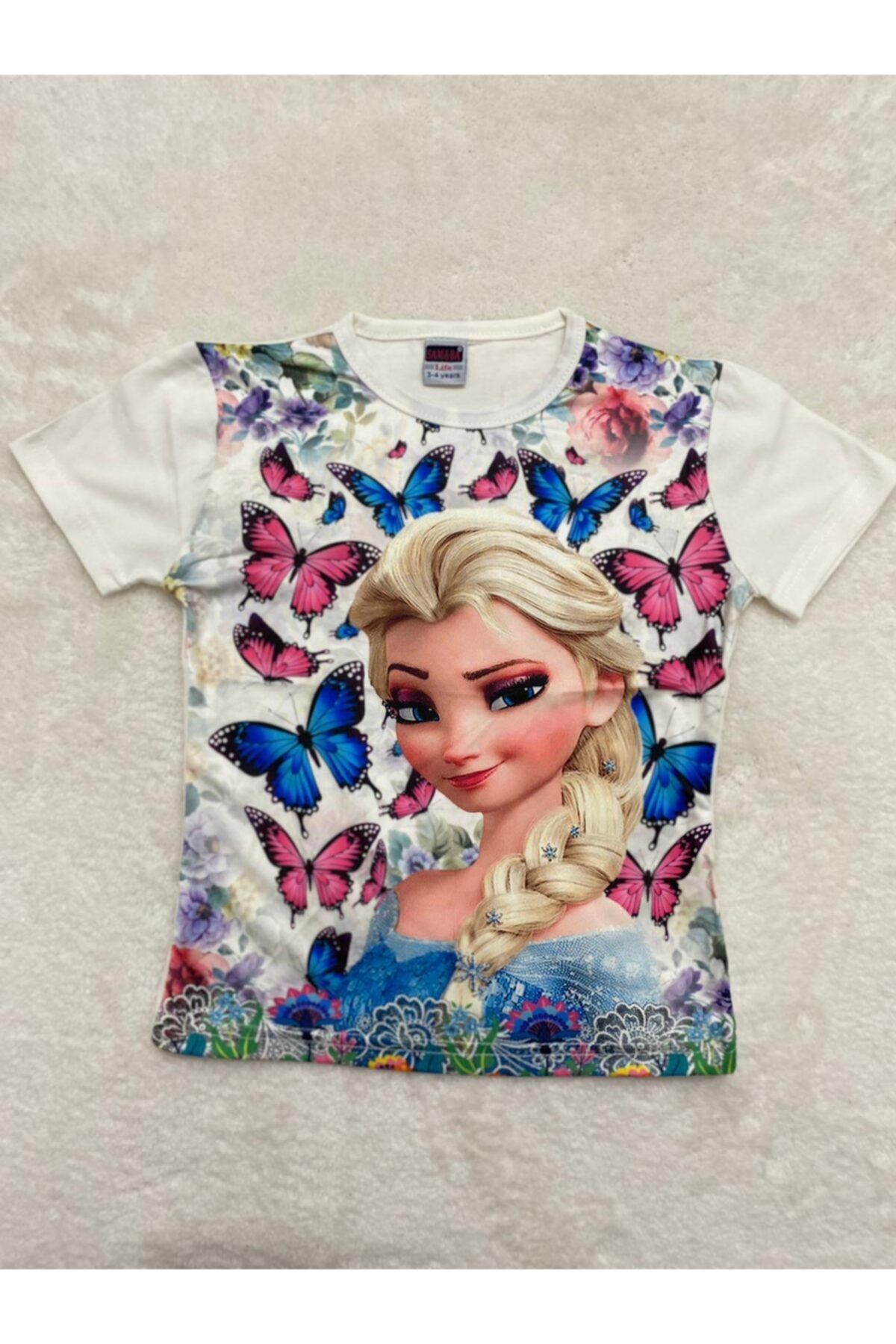 ANGEL LİFEE Kız Çocuk Mavi Yeni Sezon Elsa Baskılı T-shirt