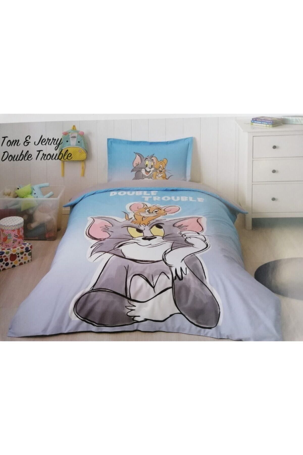 Özdilek Tk Nevresim Takımı Tom & Jerry Double Trou Gri