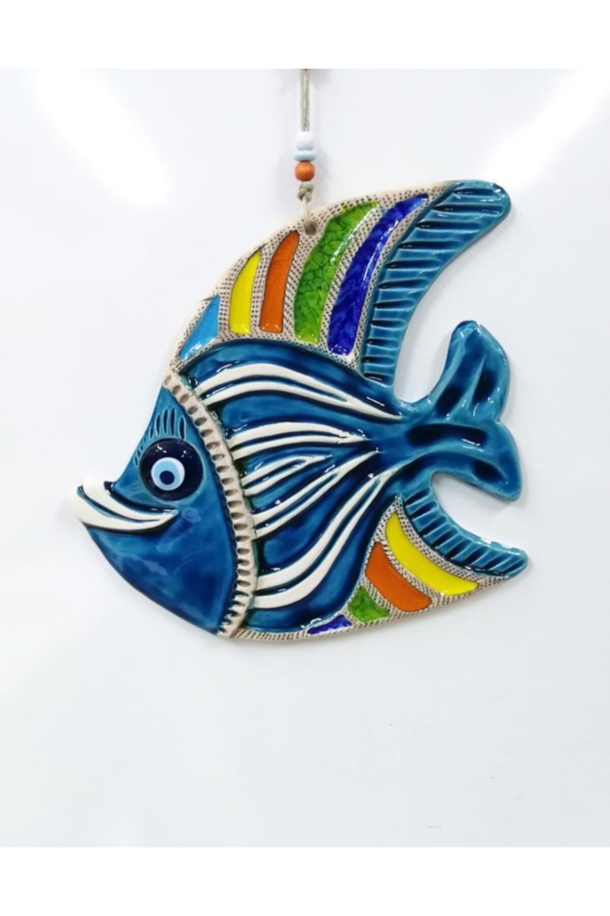 SUME Seramik Sevimli Balık Dekoratif El Işi Duvar Süsü Büyük Boy Nazarlık
