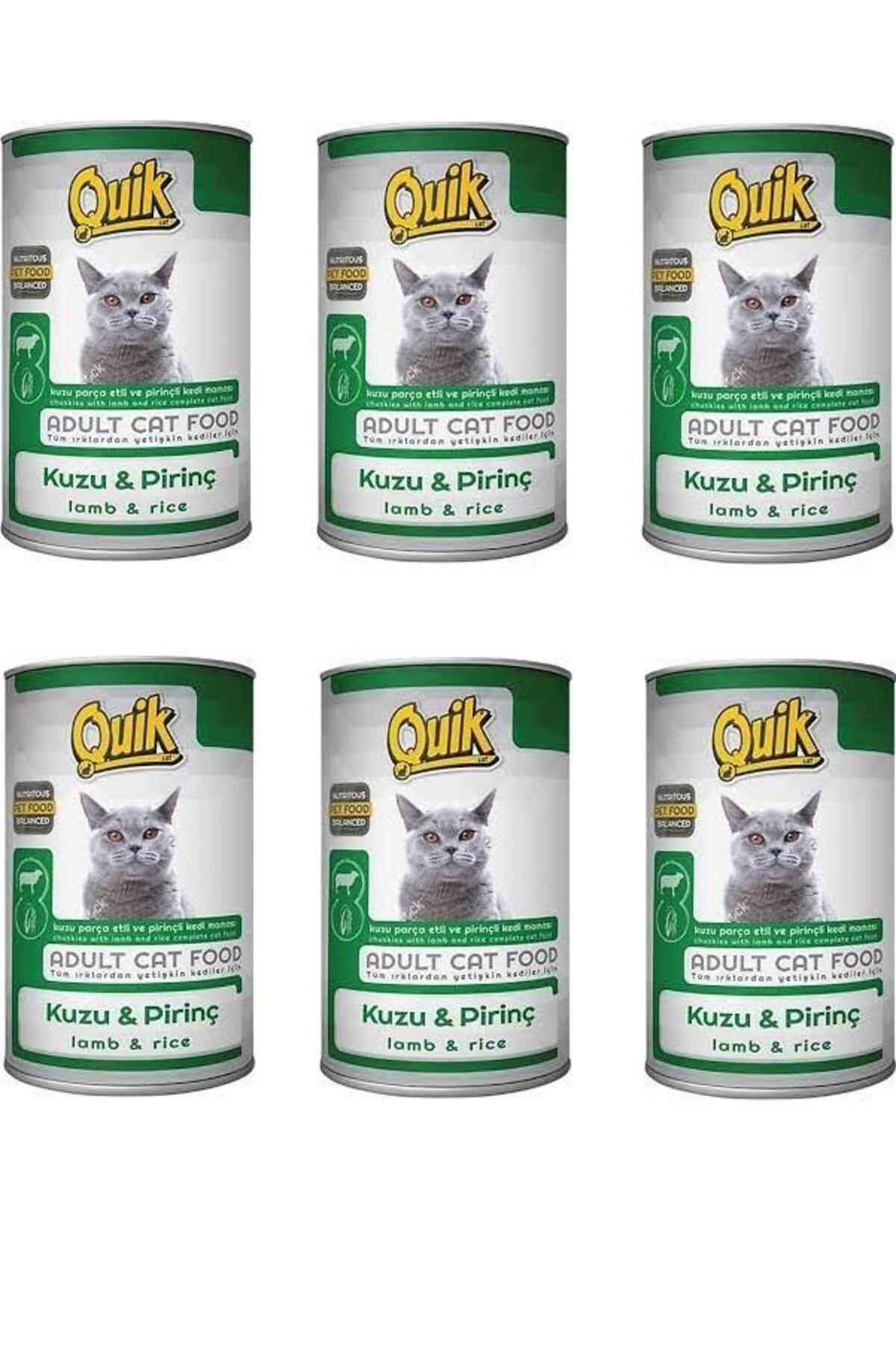 Quik Kuzu Etli Ve Pirinçli Yetişkin Kedi Konservesi 6 Adet 415gr