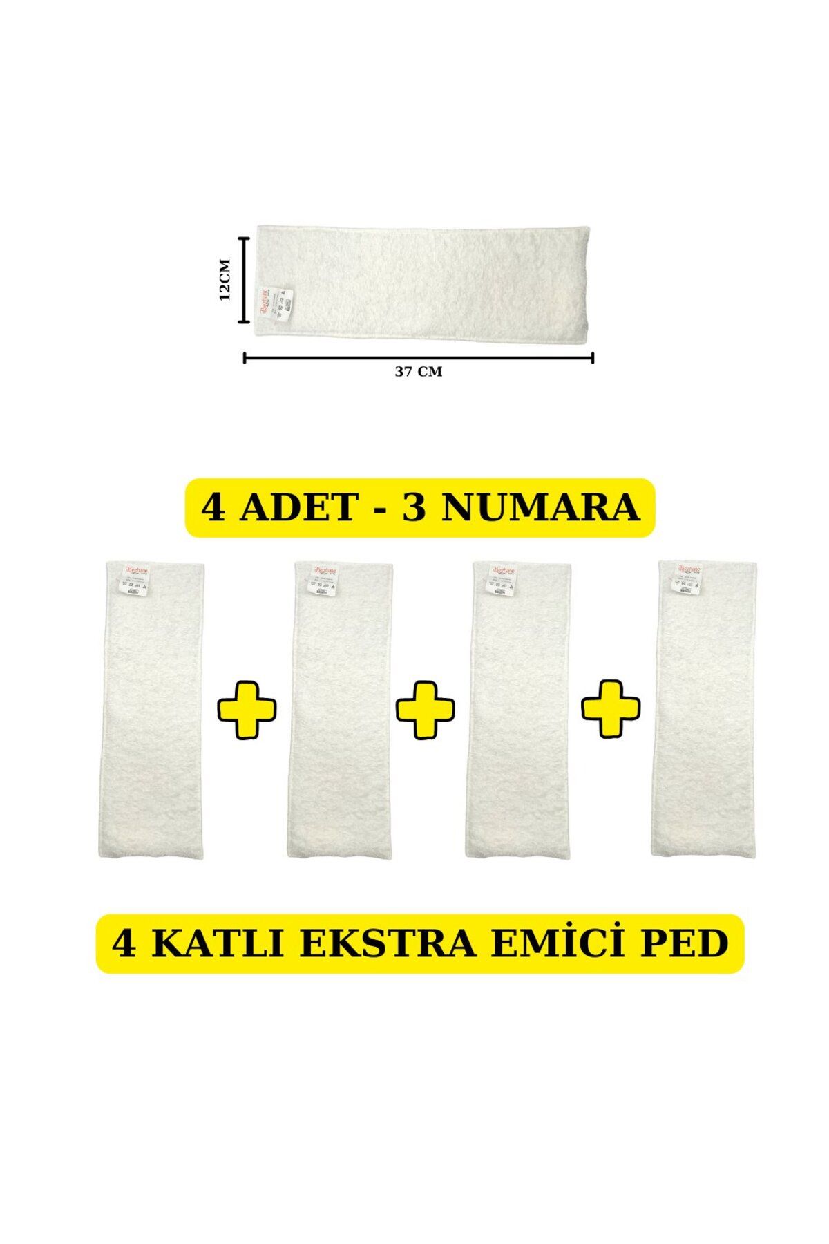 BEZHANE Baby 4 ADET - 4 KATLI EKSTRA EMİCİ YIKANABİLİR BEBEK PEDİ İÇ BEZ NO:3