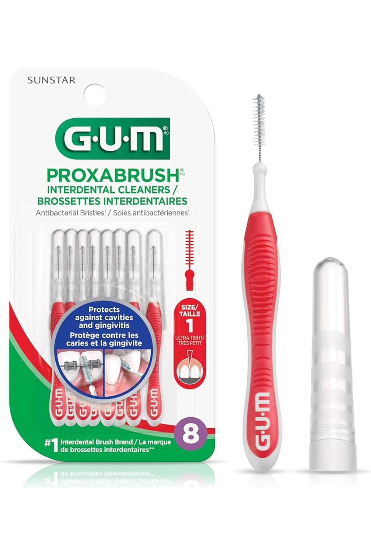 GUM Proxabrush İnterdental Cleaners Brossettes Size Taılle 1 Ultra Tıght/Tres Petıt 8 adet