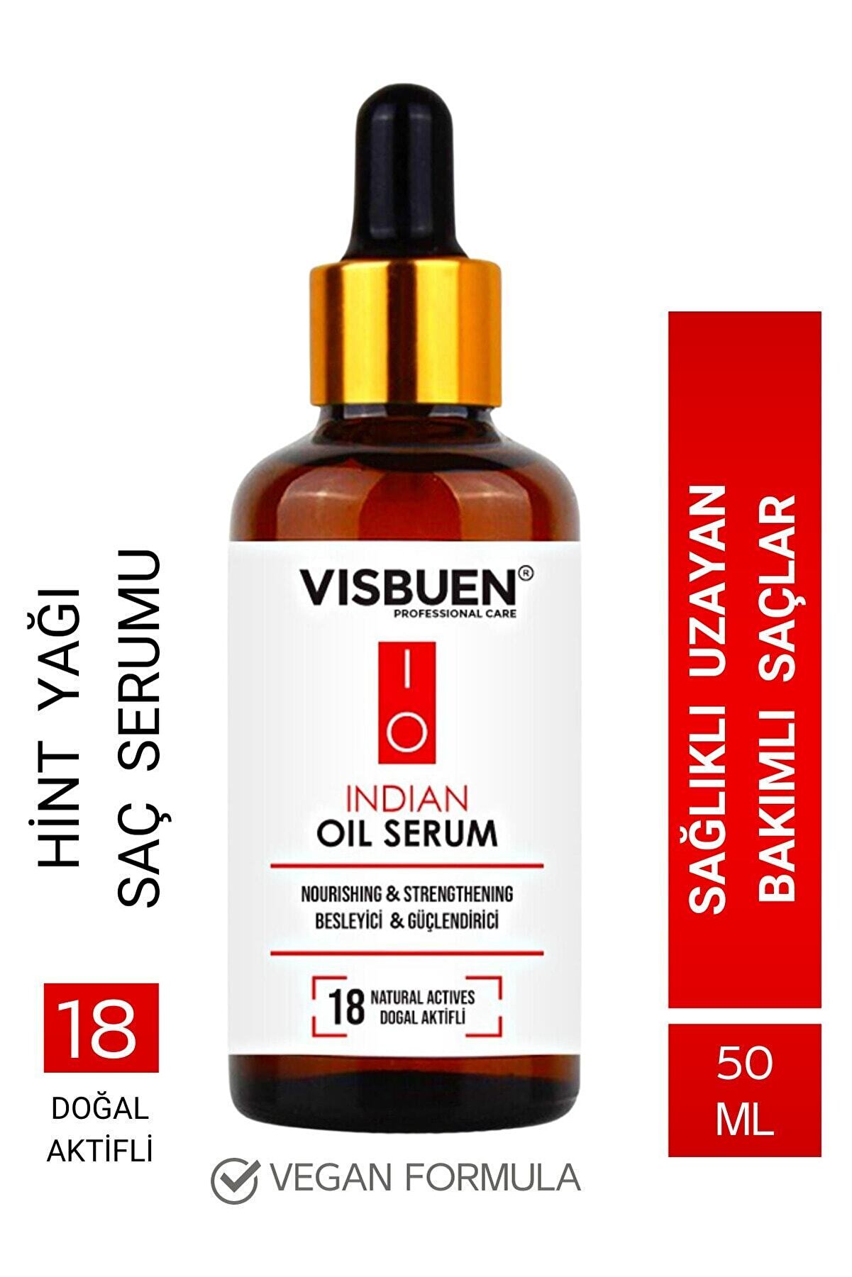 Visbuen Hint Yağı 18 Doğal Aktifli Hızlı Saç Uzatma ve Besleyici Etkili Serum