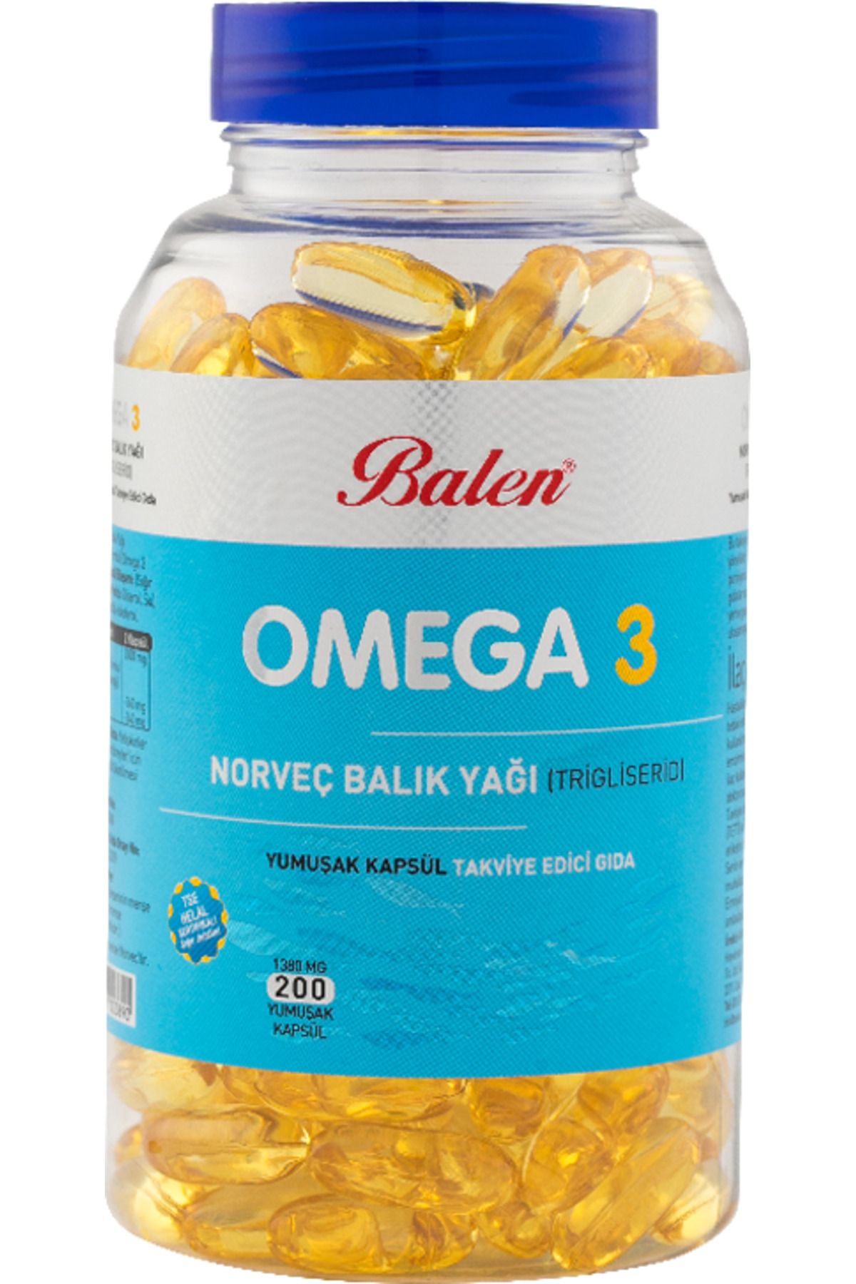 Balen Omega 3 Norveç Balık Yağı (TRİGİLİSERİD) Yumuşak Kapsül 138 - 200 Kapsül
