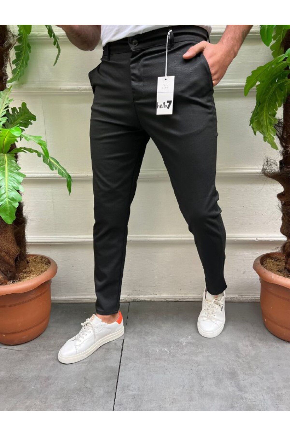 Genel Markalar Erkek Slimfit Kesim Likralı Rahat Kesim Keten Pantolon