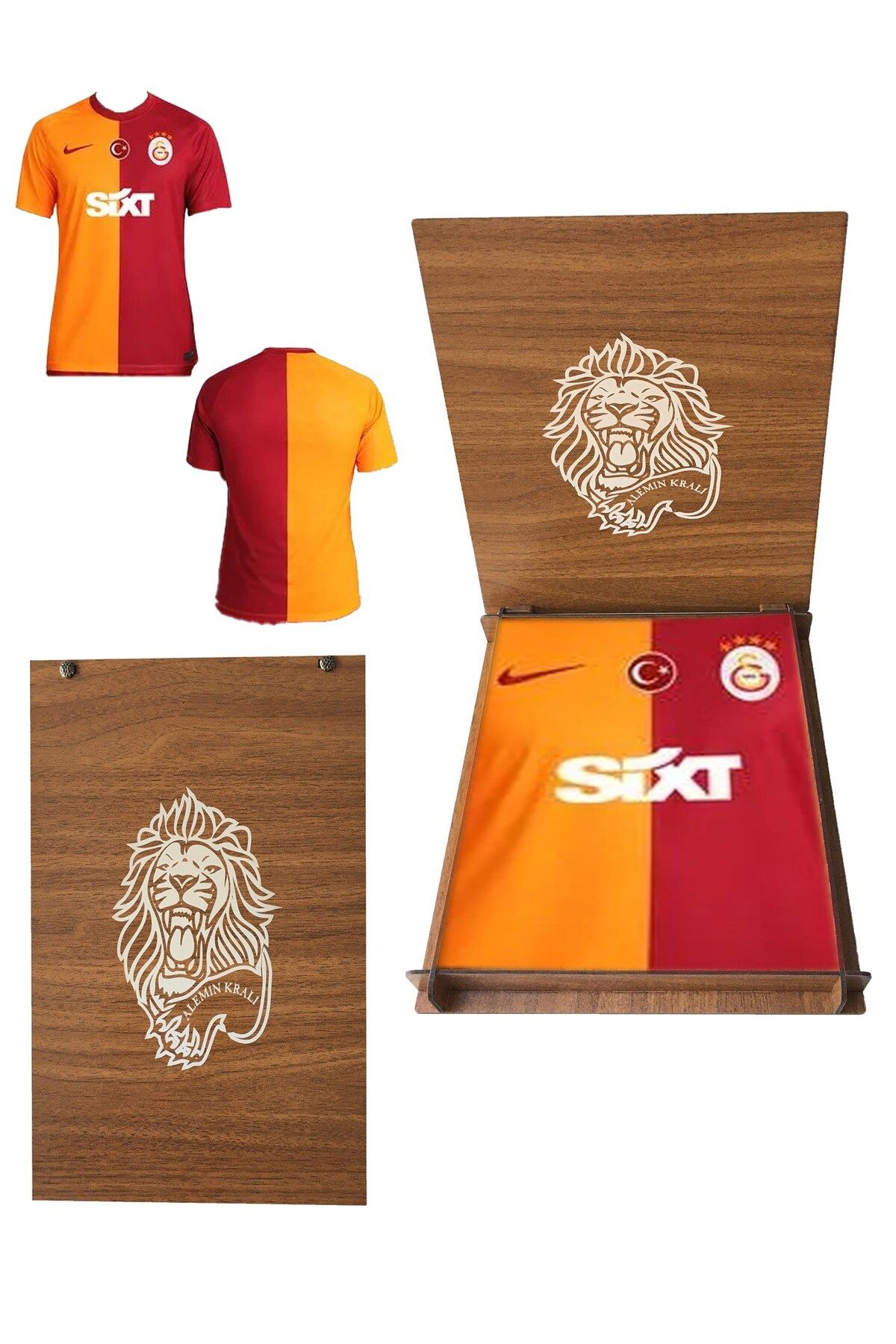 Galatasaray Lisanslı 2023/2024 Parçalı İç Saha Forma Aslan Ahşap Kutulu