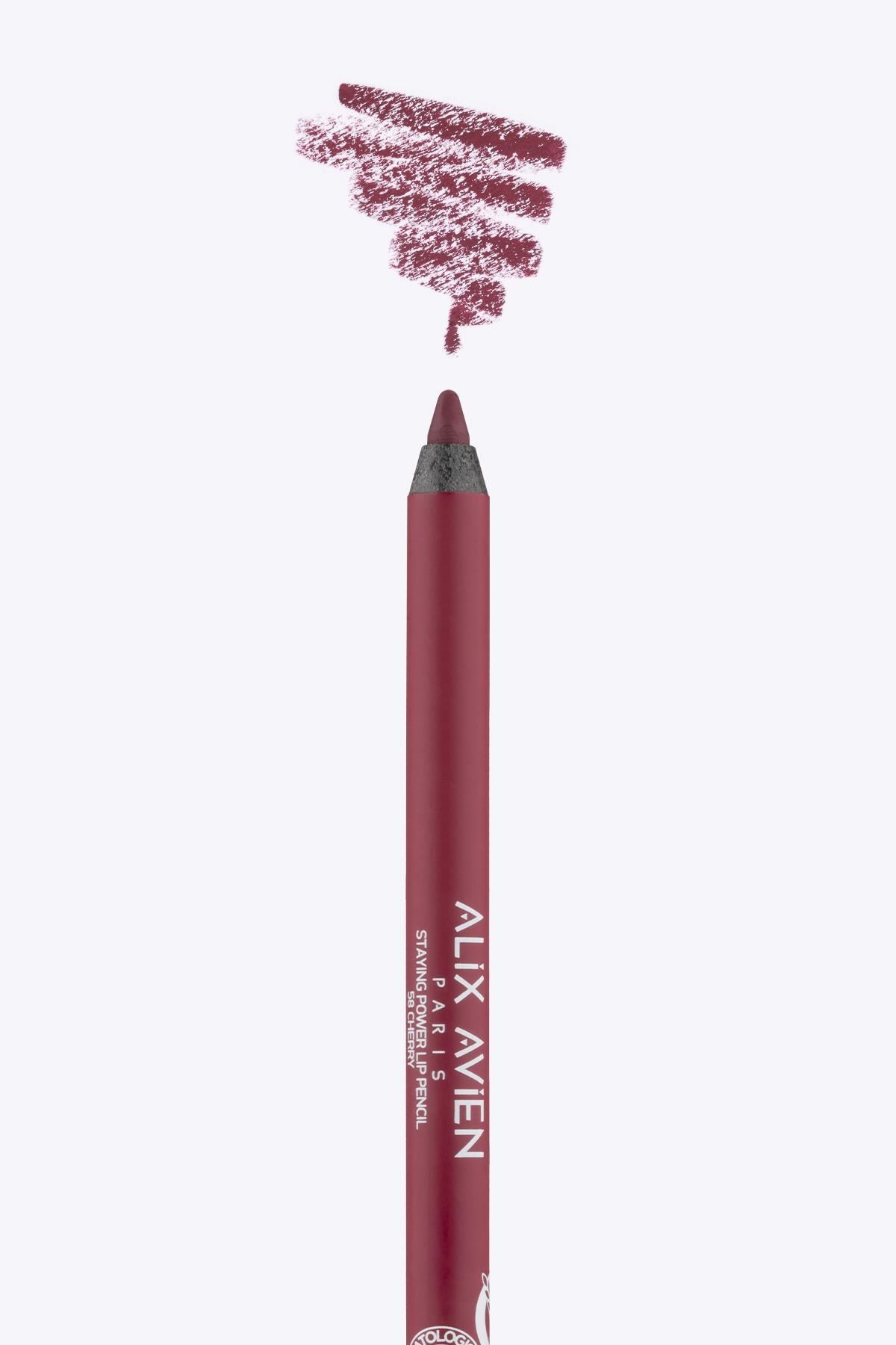 Alix Avien Uzun Süre Kalıcı Suya Dayanıklı Dudak Kalemi - Staying Power Lip Pencil 58 Cherry