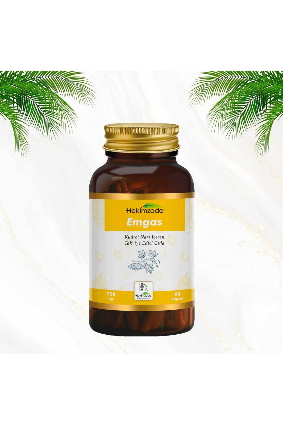 Hekimzade Emgas 90 Kapsül 750mg - Kudret Narı Içeren Takviye Edici Gıda