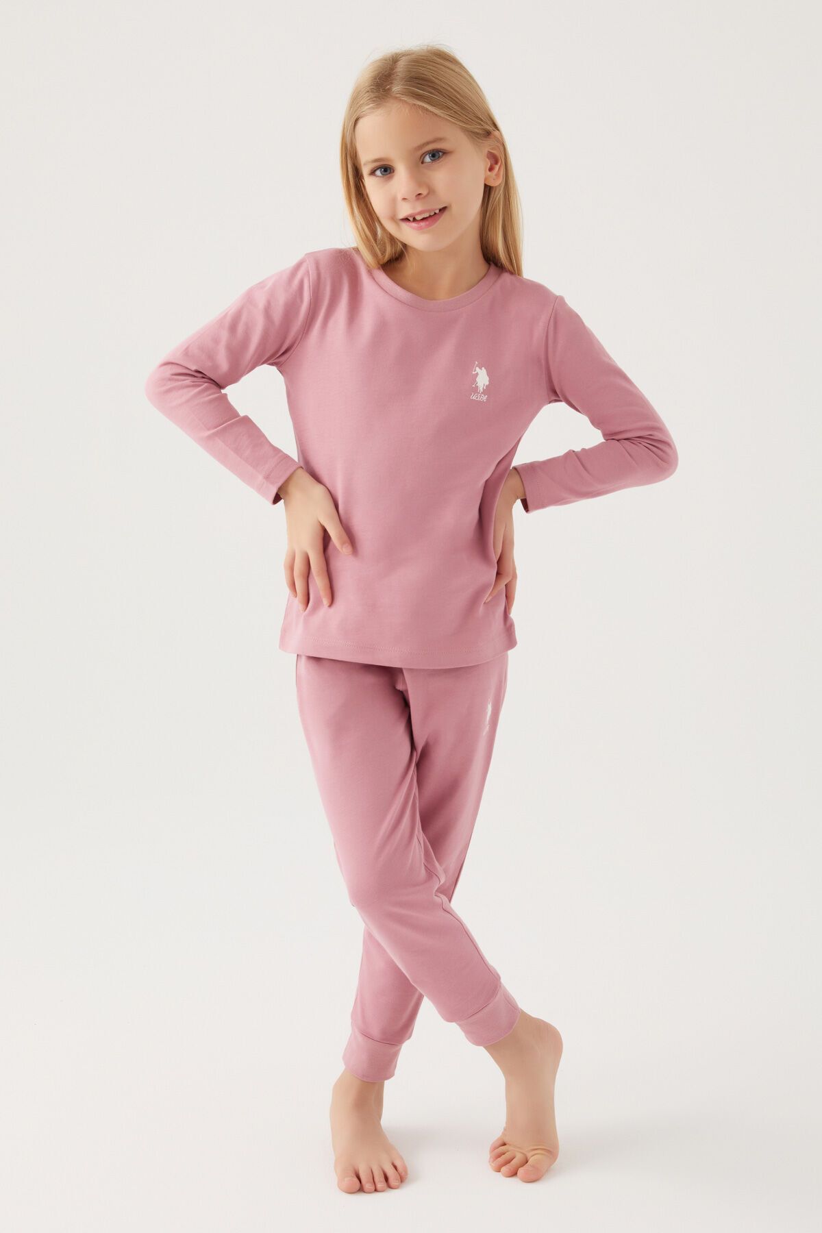 U.S. Polo Assn. Kız Çocuk Leylak Pijama Takımı