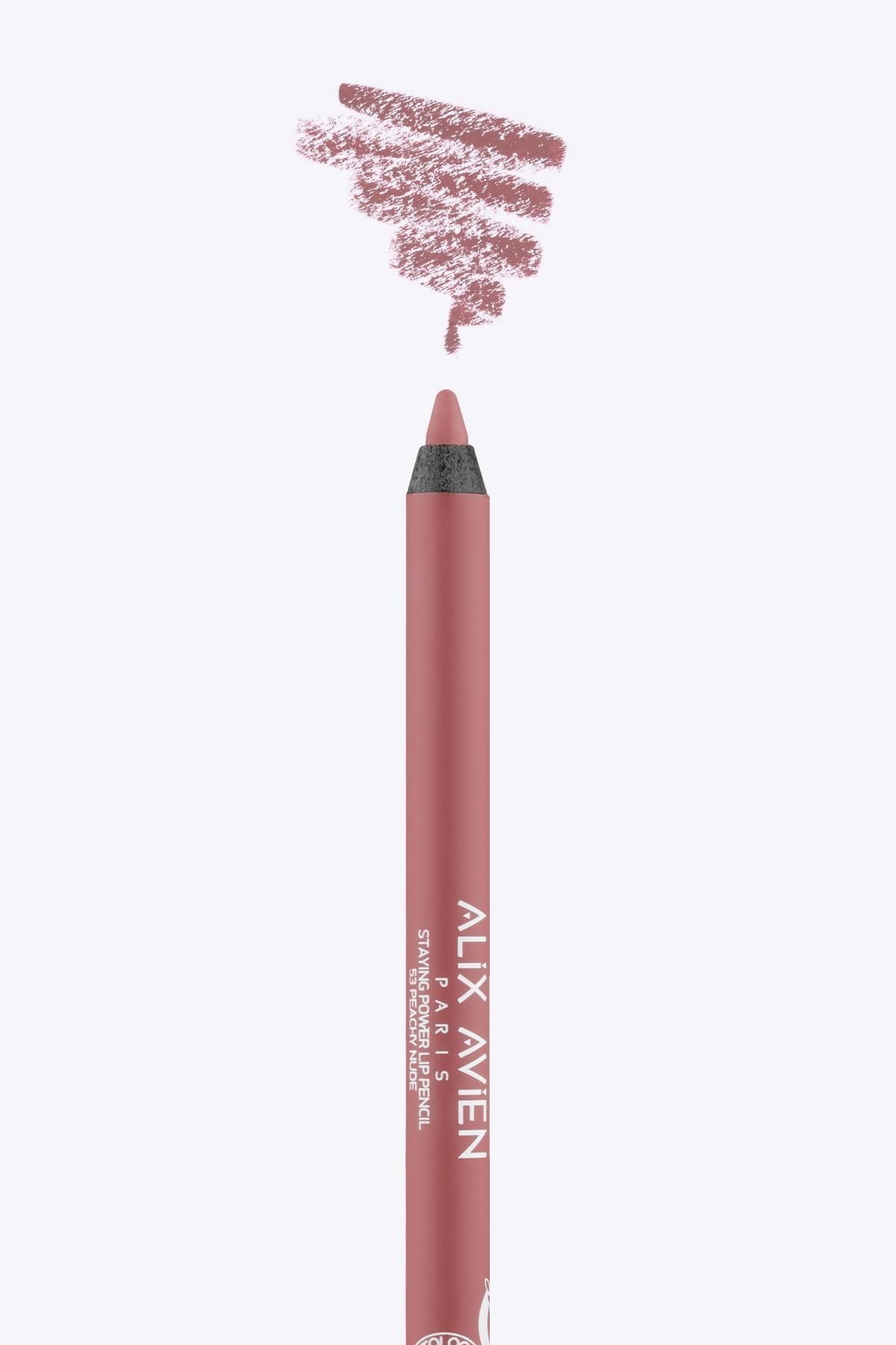 Alix Avien Uzun Süre Kalıcı Suya Dayanıklı Dudak Kalemi - Staying Power Lip Pencil 53 Peachy Nude
