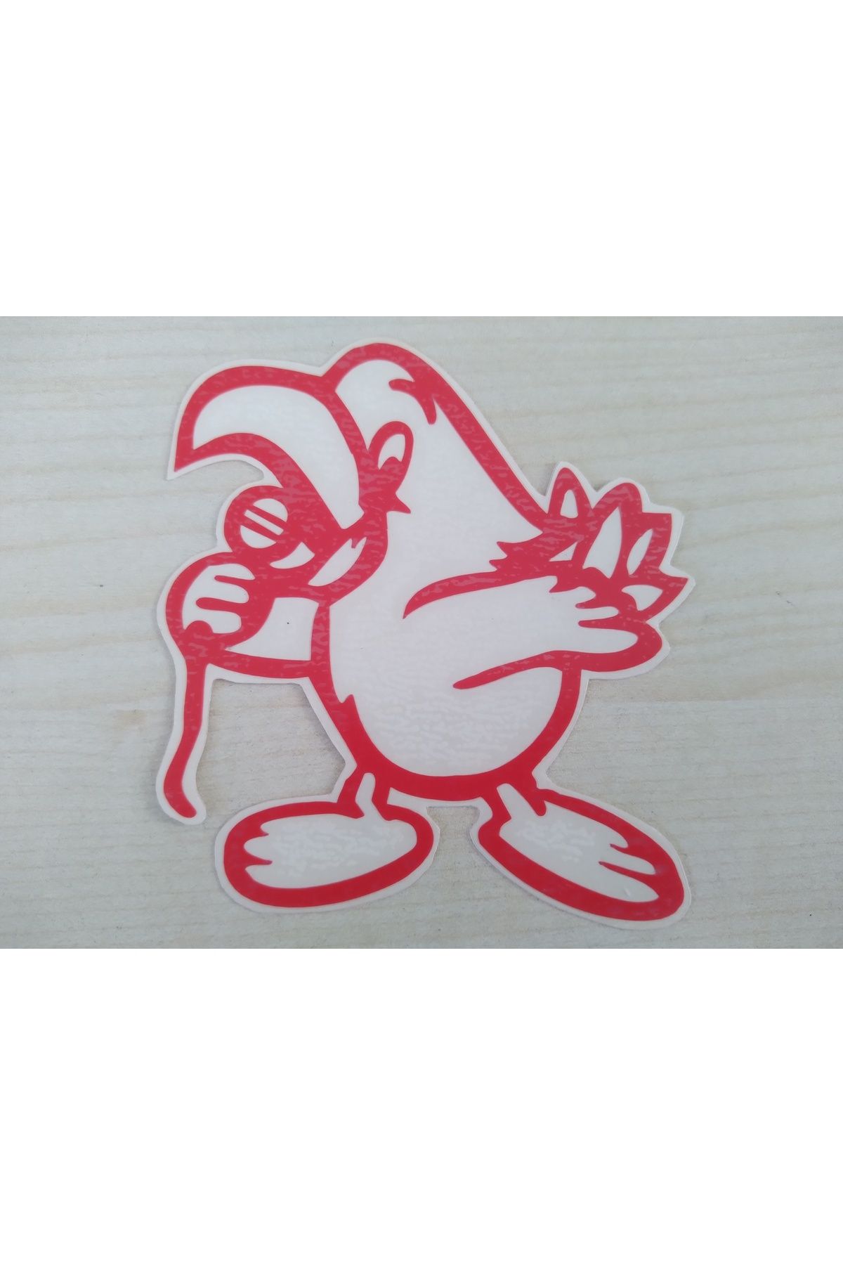 Yerli Papağan Sticker Kırmızı 9x8cm (2ADET FİYATI) Papağan Etiketi, Papağan Çıkartması