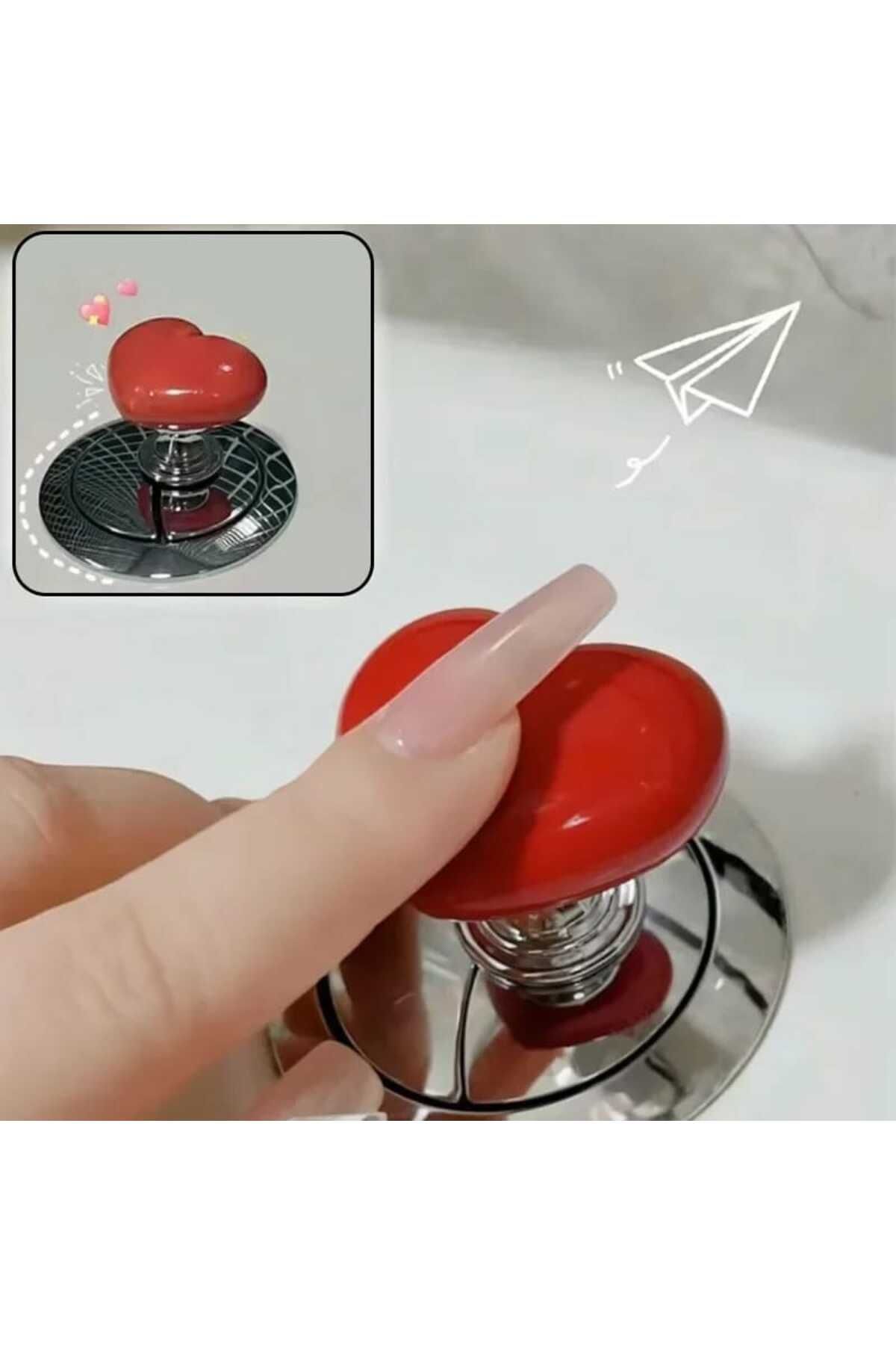 MOJE MORE Takma Tırnaklı Kadınlar Için Klozet Basma Buton Düğmesi, Kalp Klozet Kapağı Kulpu / Sifon Kulpu