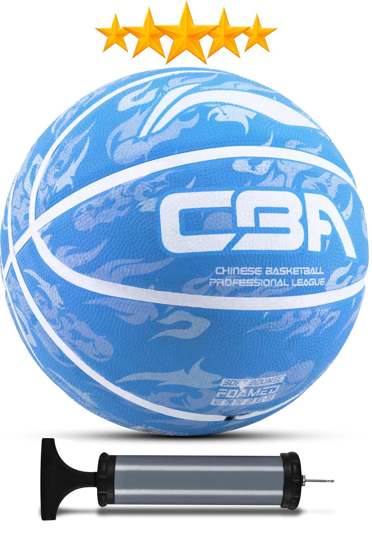 Telvesse Orijinal Foamed Basketbol Topu Deep Channel Pompalı İç Dış Mekan 7 Numara Mavi