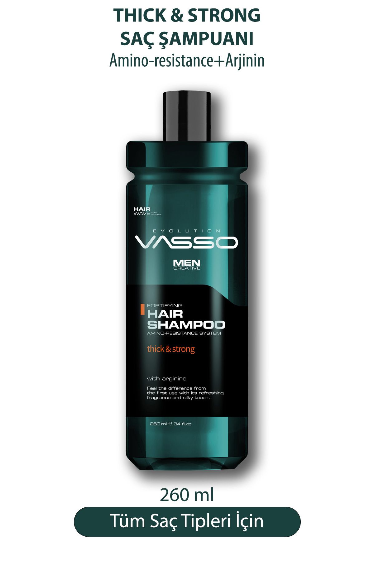 Vasso Men Amino Resistance - Arjinin Içeren Profesyonel Erkek Şampuanı 260 Ml 8699216340530