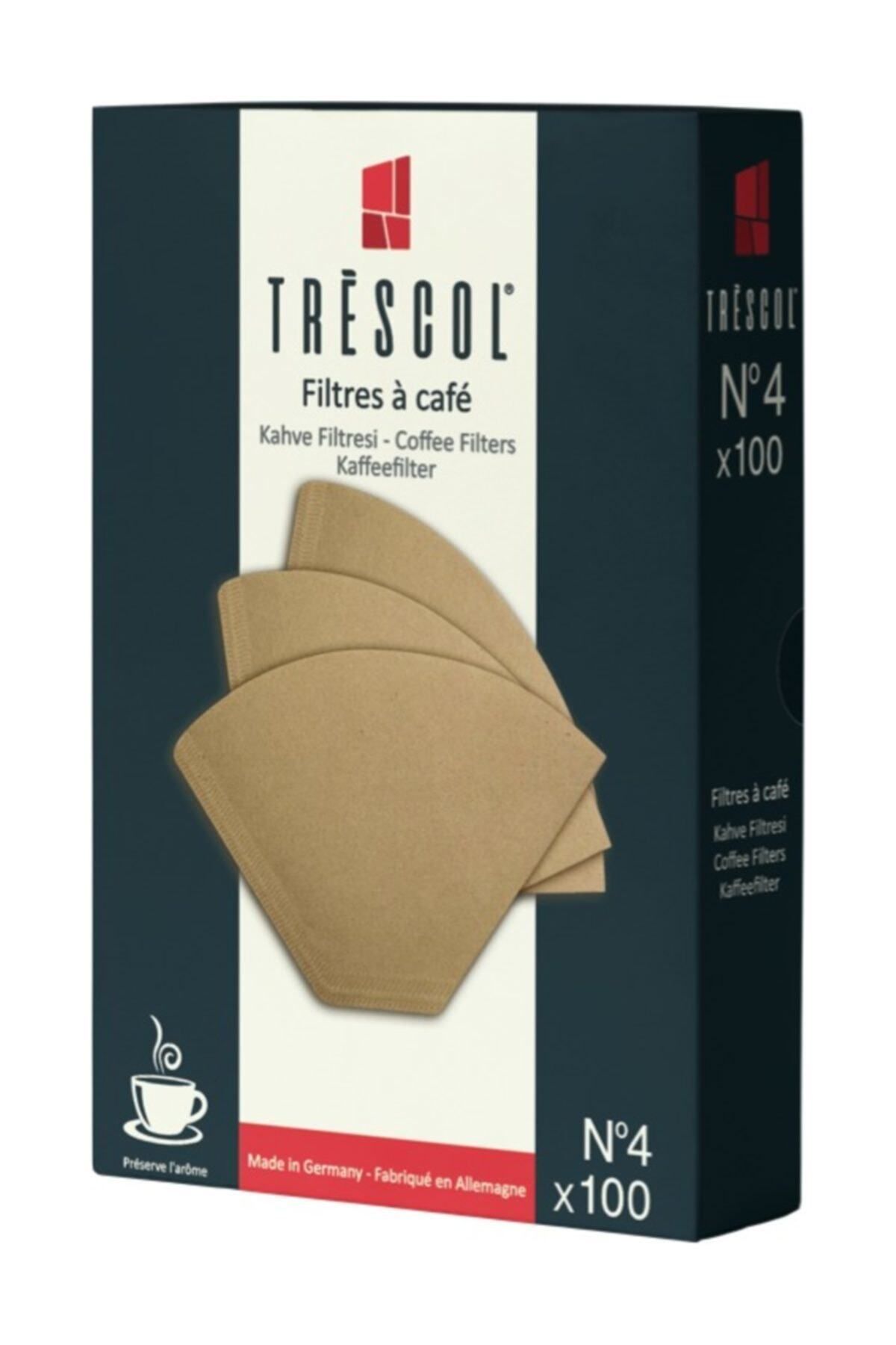 TRESCOL Kahve Filtresi 4 Numara (büyük Boy) 100 'lü Paket (naturel Kağıt)