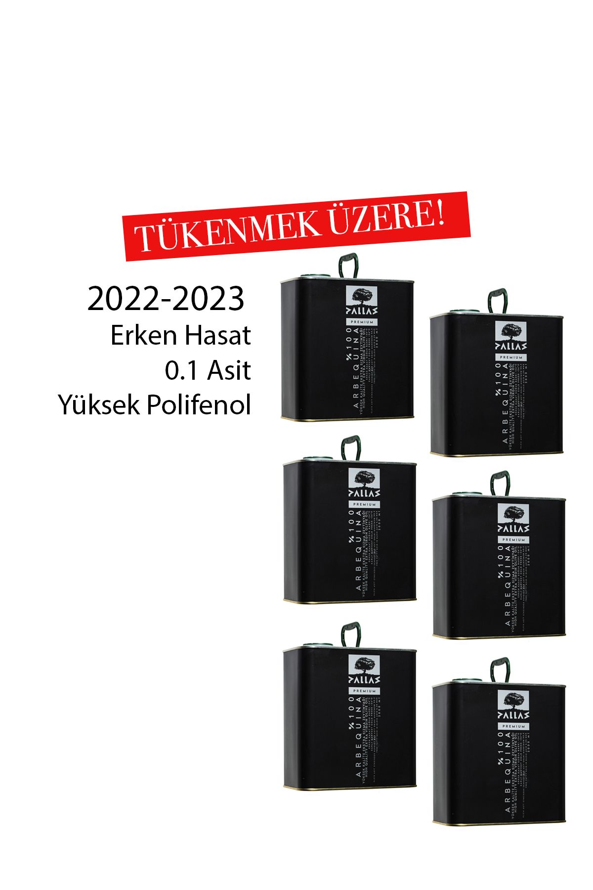 PALLAS Premium 2 Lt 2022 - 2023 Erken Hasat Soğuk Sıkım 0,1 Asit Zeytinyağı X 6 Adet