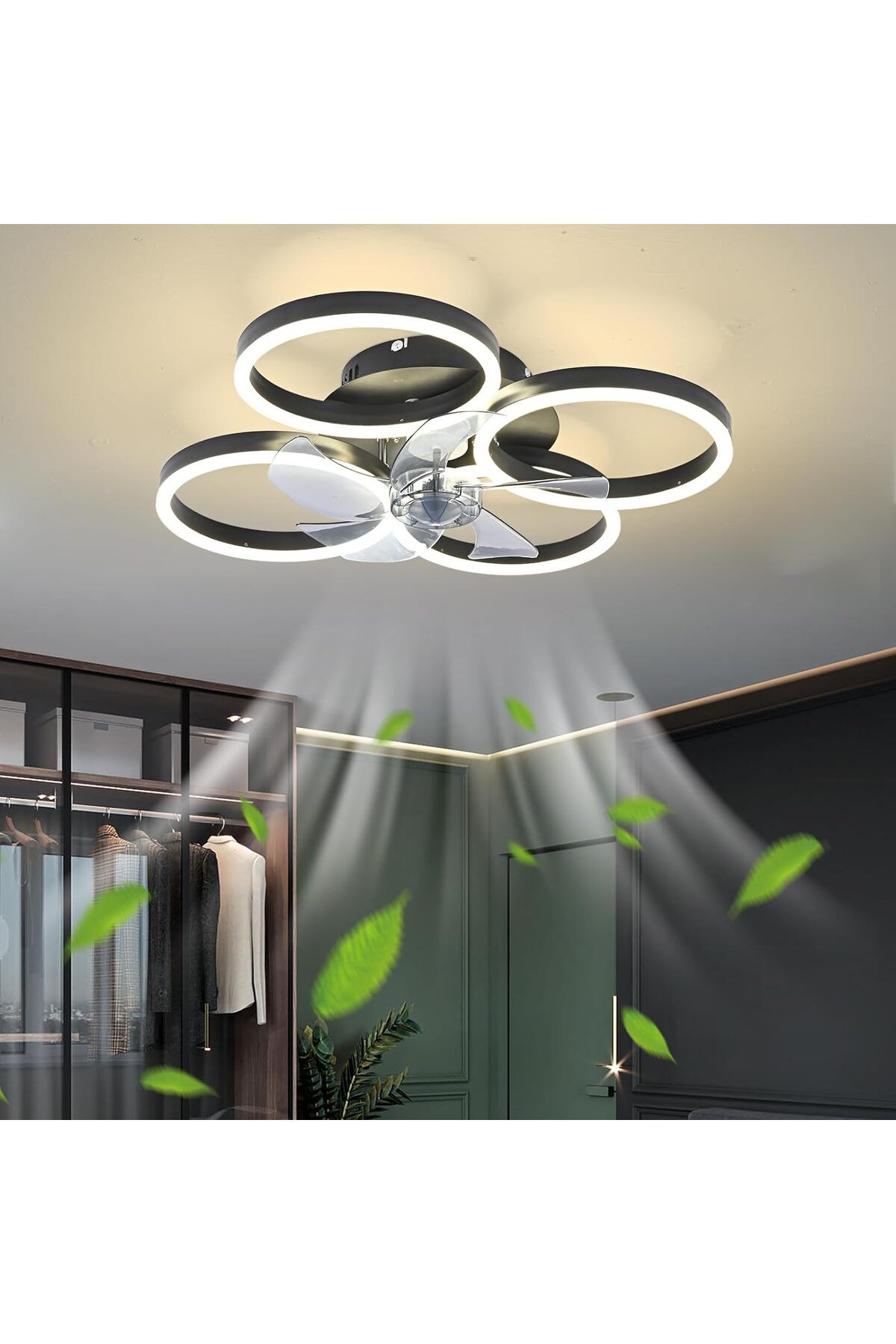 Diossad FRANCO Diossad Işıklı Tavan Fanı Uzaktan Kumanda ile Sessiz Uygulama LED Işıklı 6 Hızlı Tavan Fanı