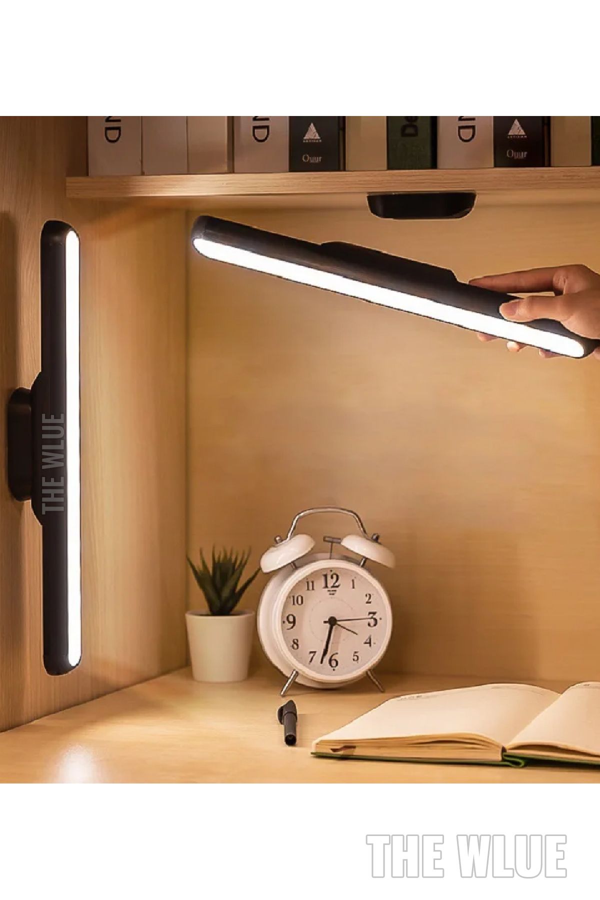 The Wlue ŞARJLI Mıknatıslı Kitaplık Dolap İçi Raf Altı LED Aydınlatma Masa Lambası Çalışma Işığı