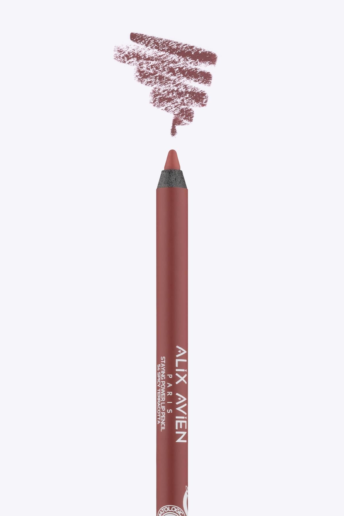 Alix Avien Uzun Süre Kalıcı Suya Dayanıklı Dudak Kalemi - Staying Power Lip Pencil 54 Spicy Terracotta